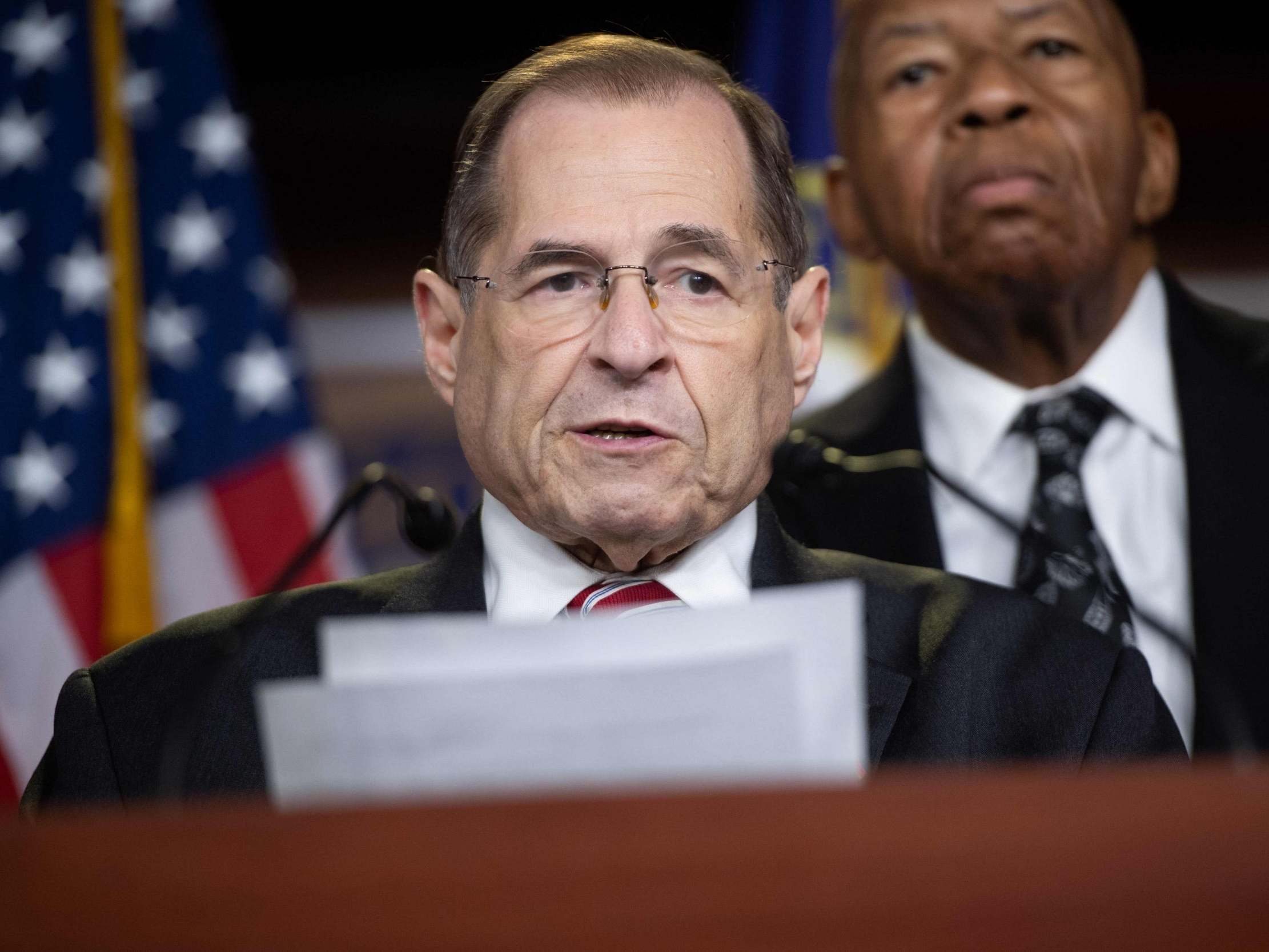 Jerry Nadler speaks at a press conference on Capitol Hill. The New York congressman has called on Joe Biden to step aside and not run in 2024