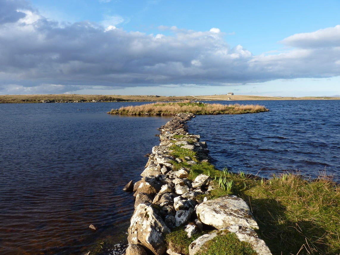 The crannog of Eilean Dòmhnuill on the Outer Hebridean island of North Uist dates from the Neolithic period