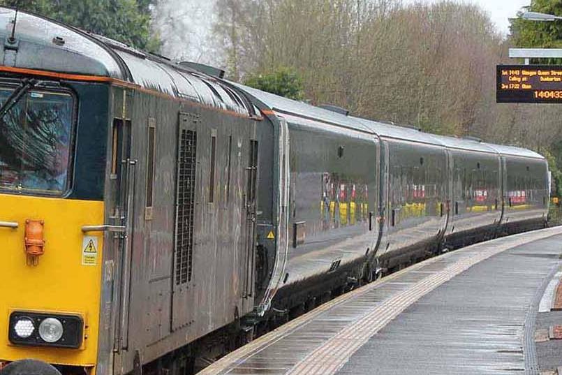 Station stop: some of the new £150m carriages on a test run in Scotland