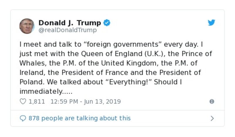 Mr Trump's now-deleted tweet misspelling Wales