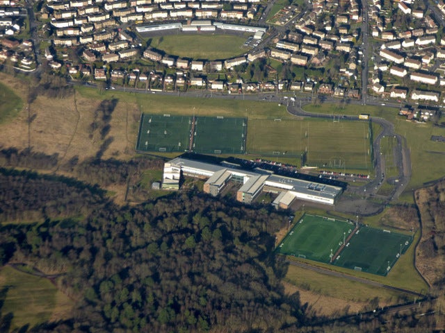 Buchanan and St Ambrose High Schools, centre, in Coatbridge