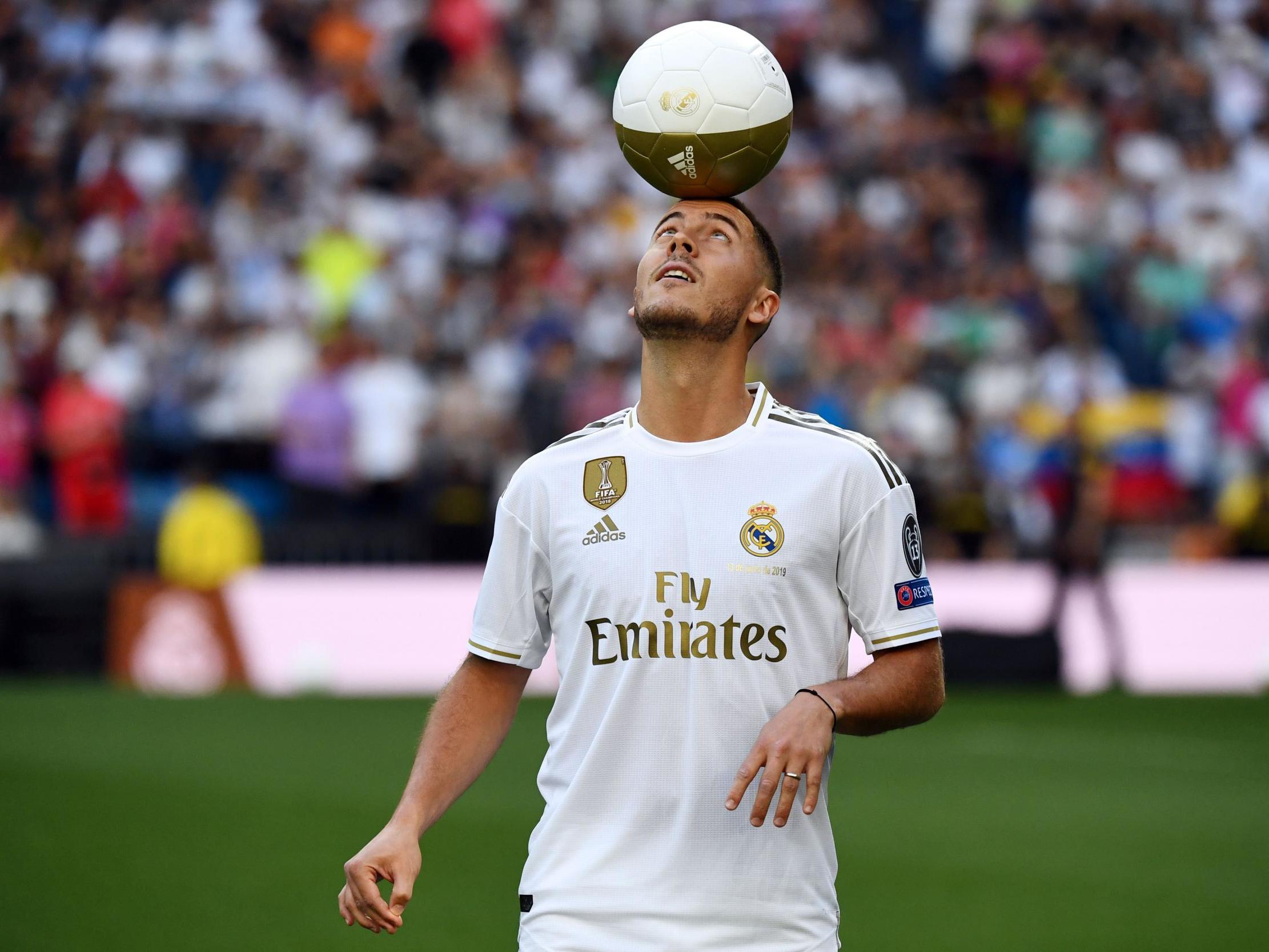 Eden Hazard shows off his skills at the Santiago Bernabeu