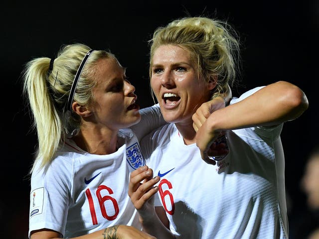 Millie Bright, right, and England teammate Rachel Daly earn a fraction what their male counterparts get