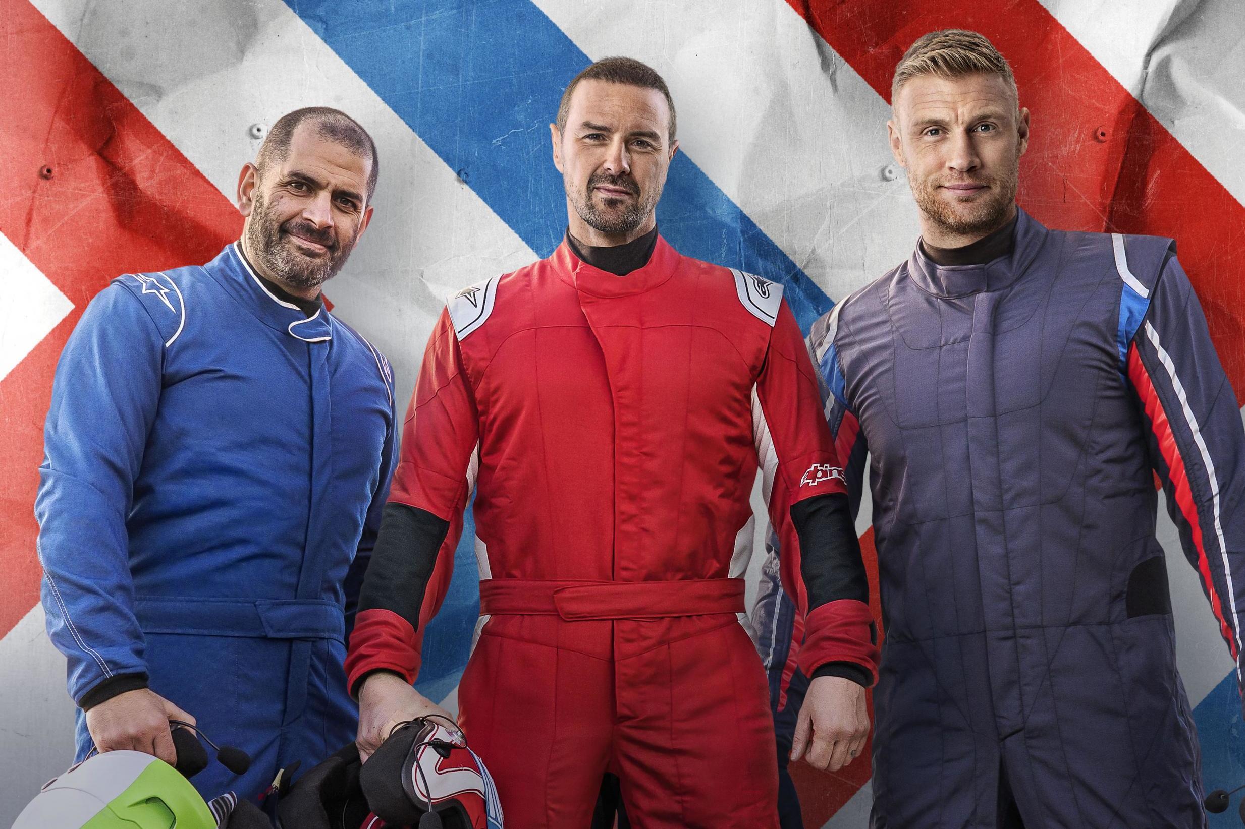 Top Gear presenters Chris Harris, Paddy McGuinness and Freddie Flintoff.