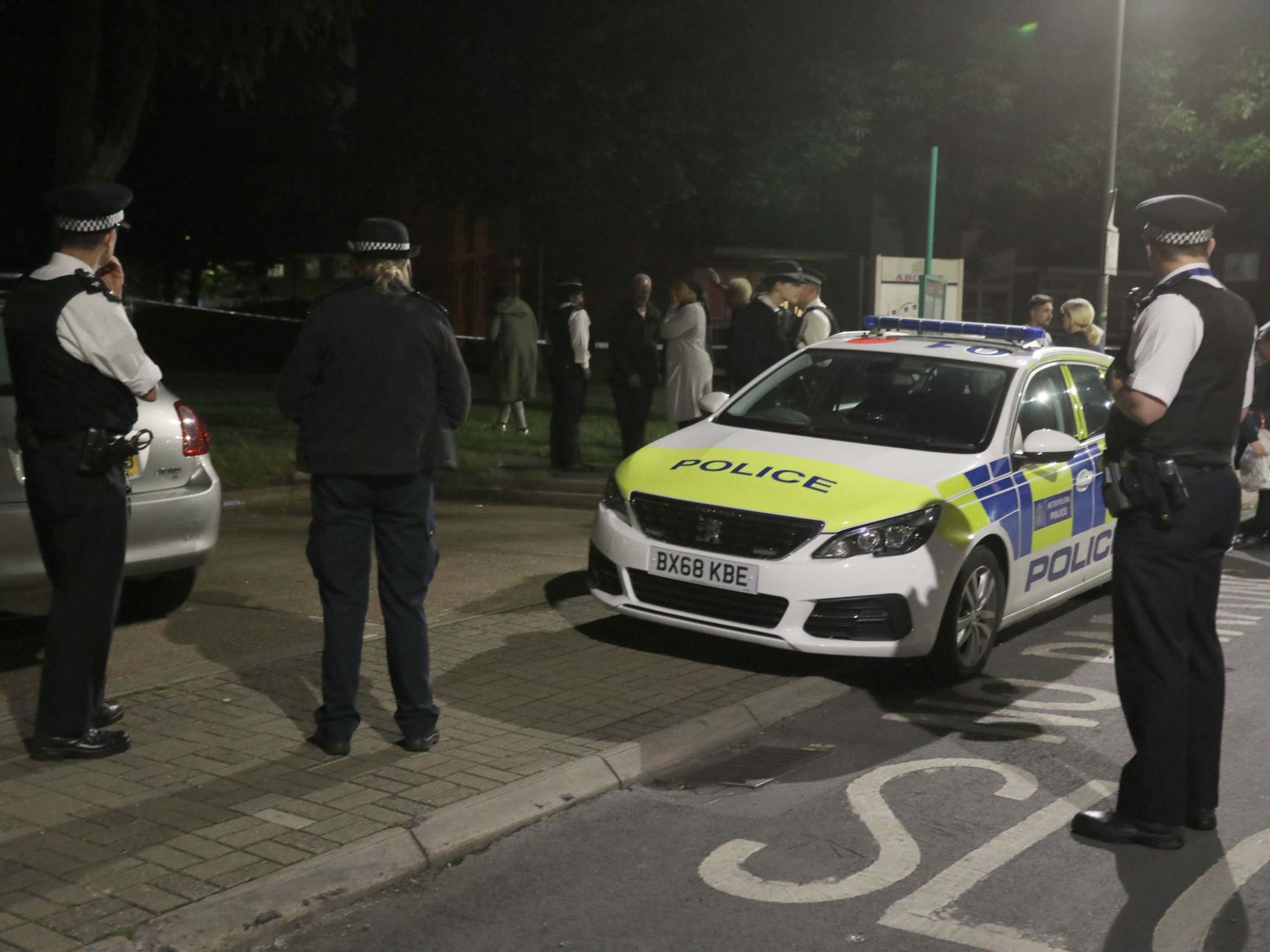 Police at the scene of fatal stabbing in Deeside Road, Wandsworth