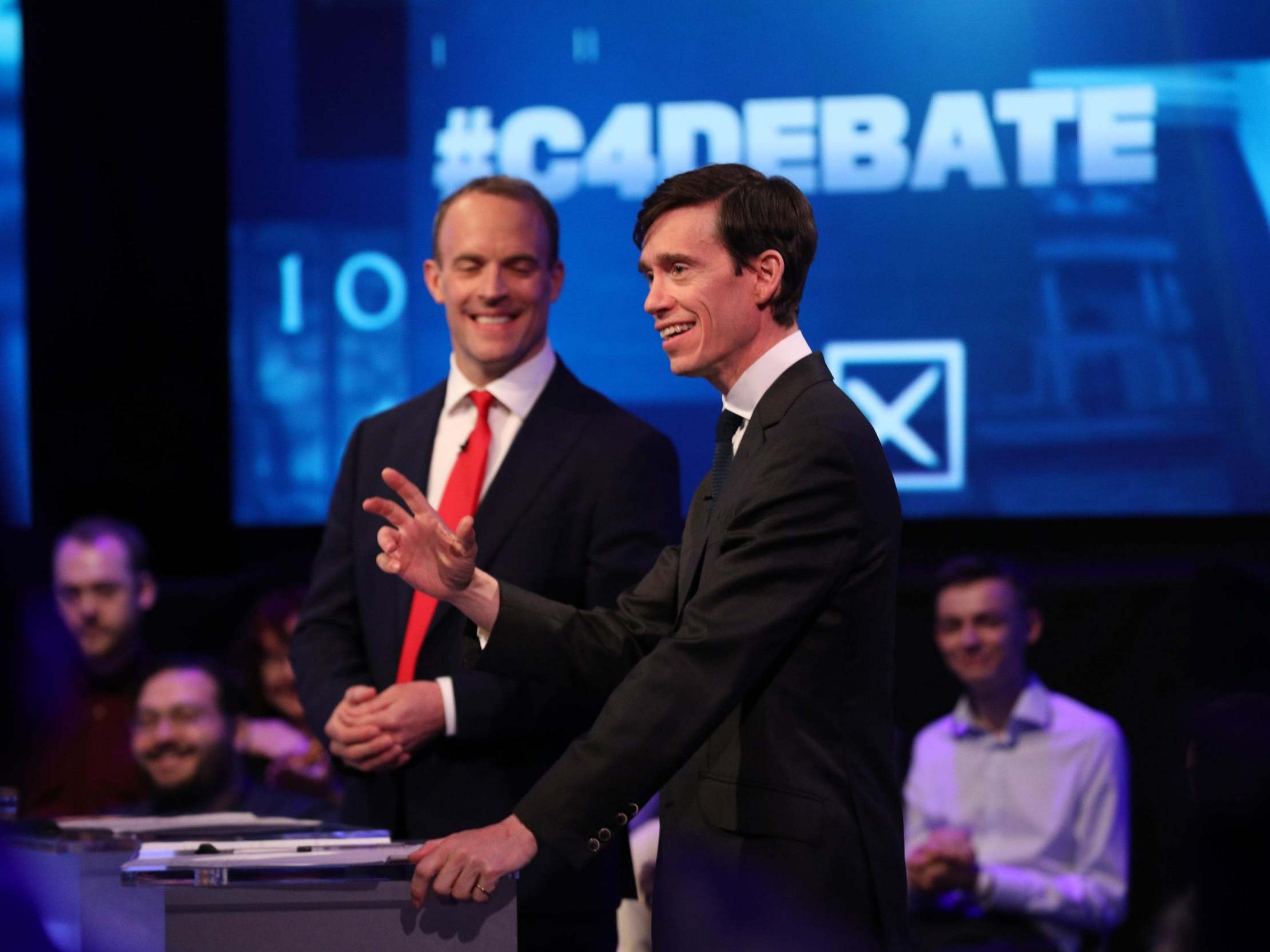 Rory Stewart (right) and Dominic Raab during the television debate