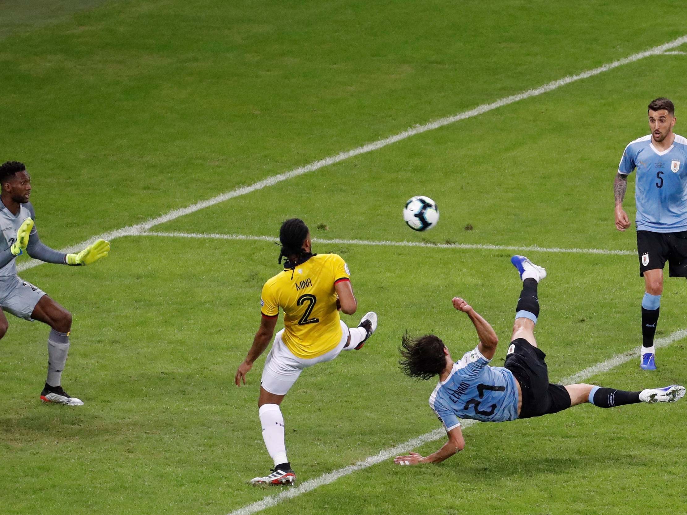 Edinson Cavani scores with a spectacular volley