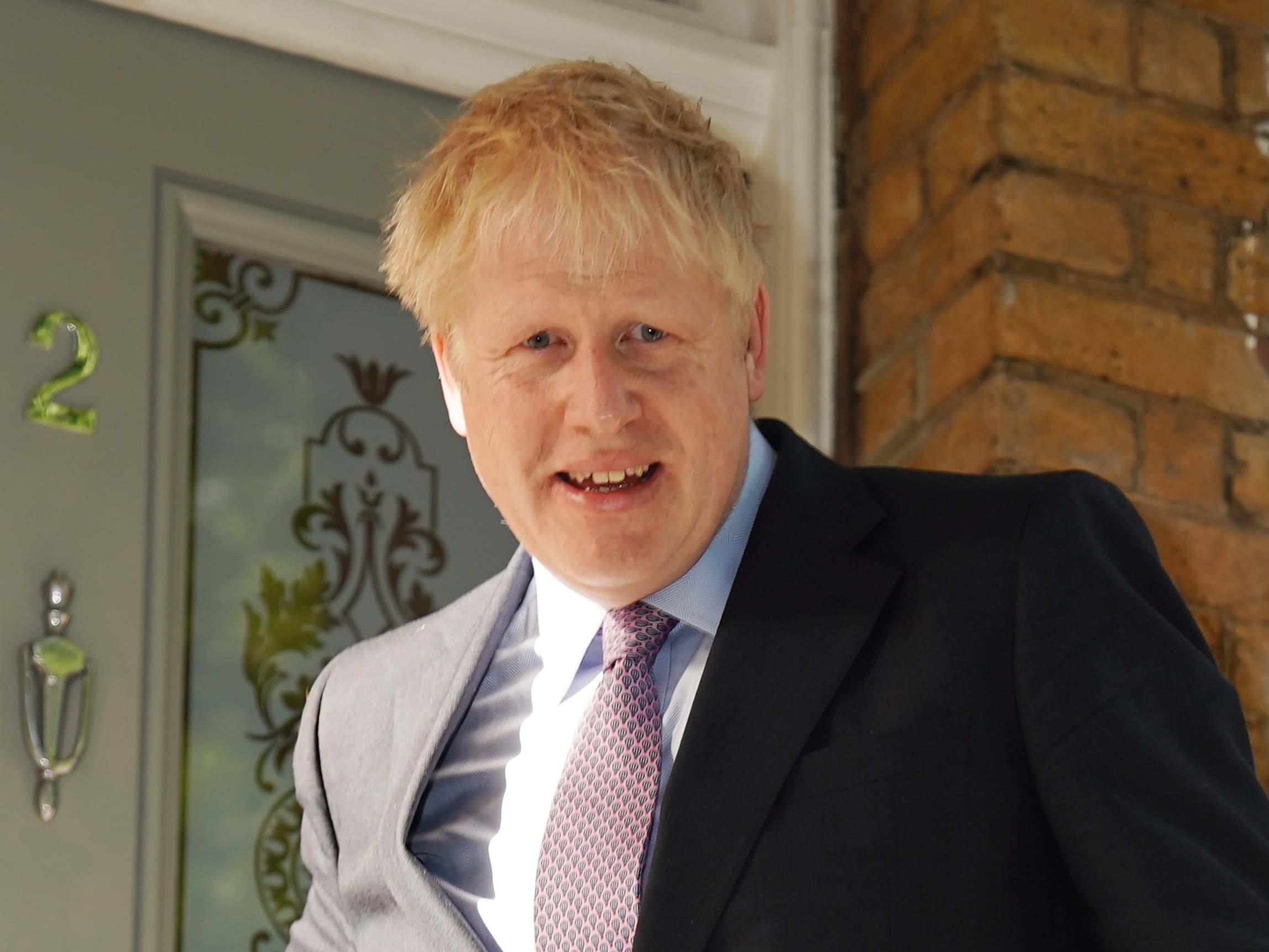 Conservative party leadership candidate Boris Johnson leaves his house in London