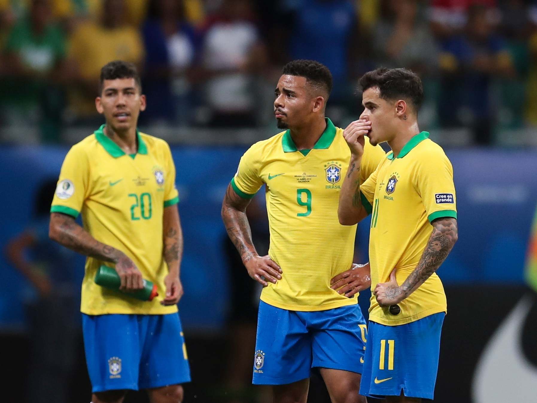 Brazil react after being held vs Venezuela