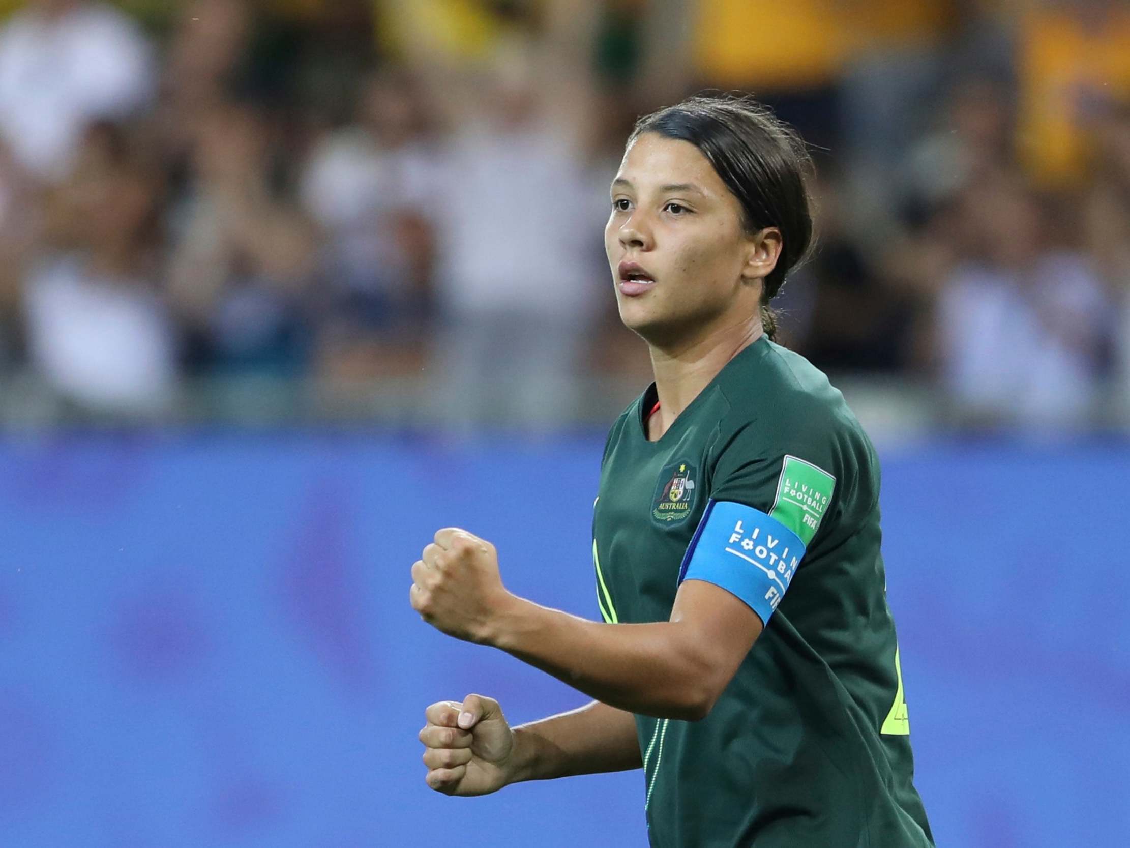 Sam Kerr scored four goals as Australia thrashed Jamaica