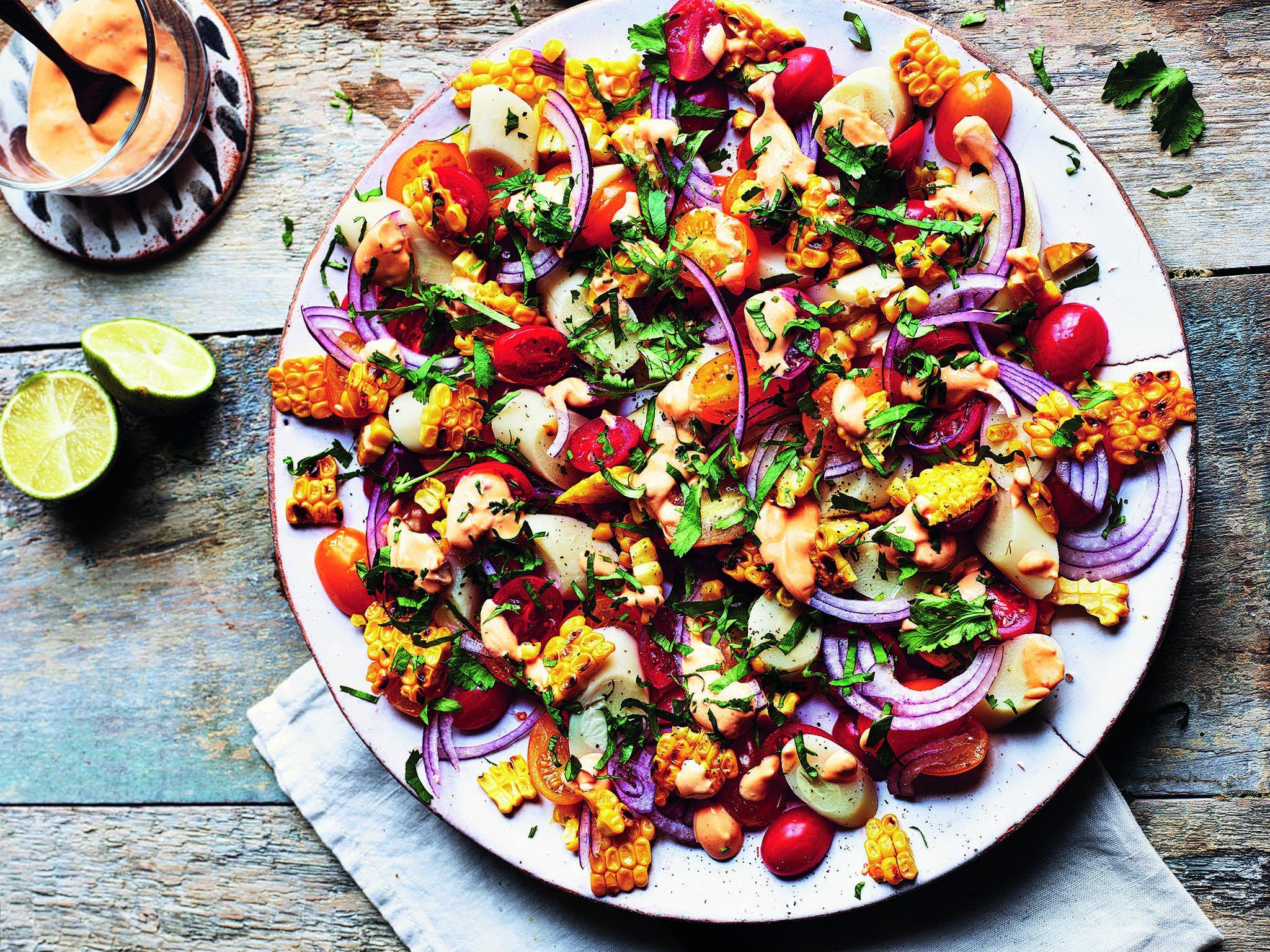 Milli’s charred sweetcorn salad recipe from Ghayour’s book, ‘Bazaar’