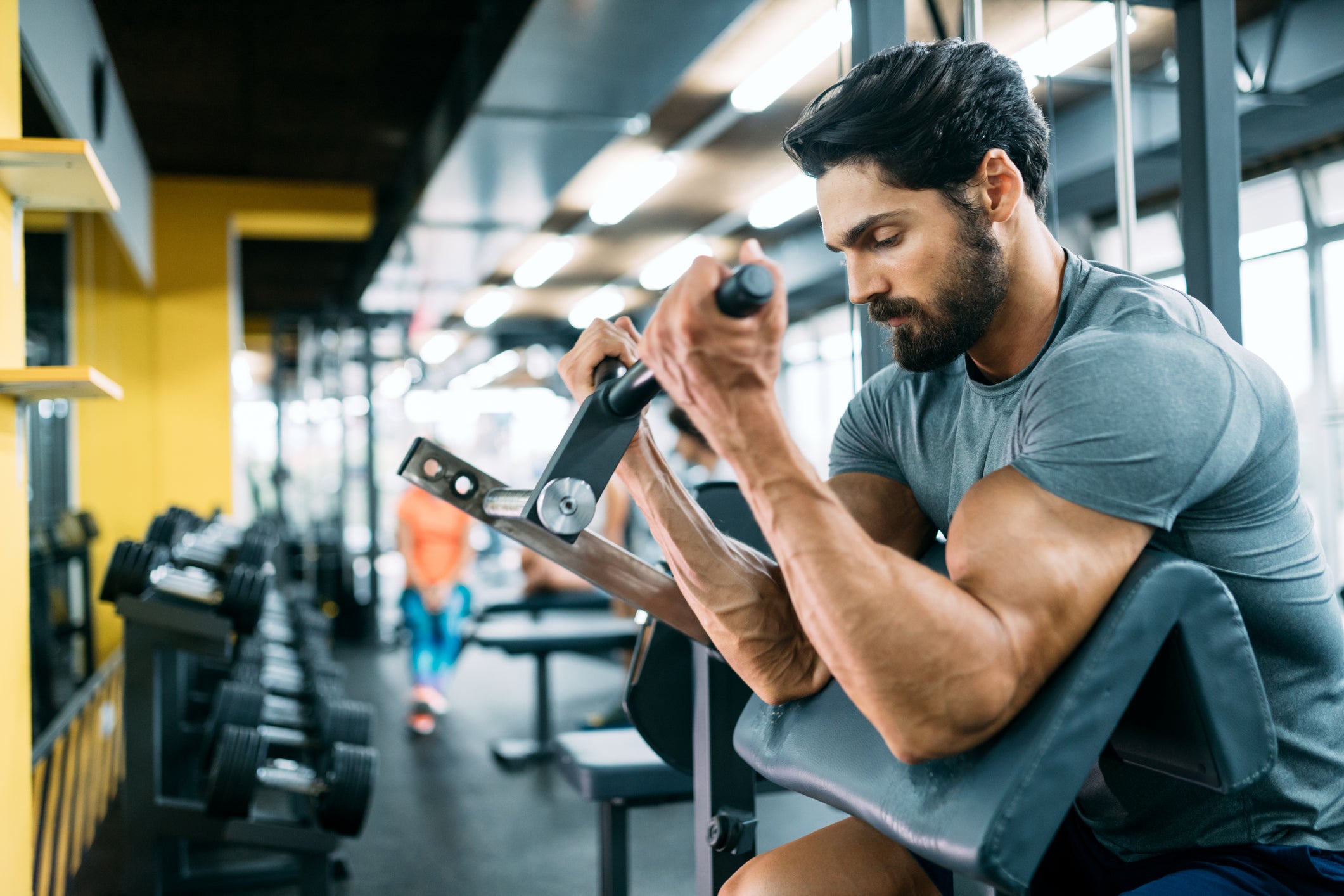 Man working out in the gym