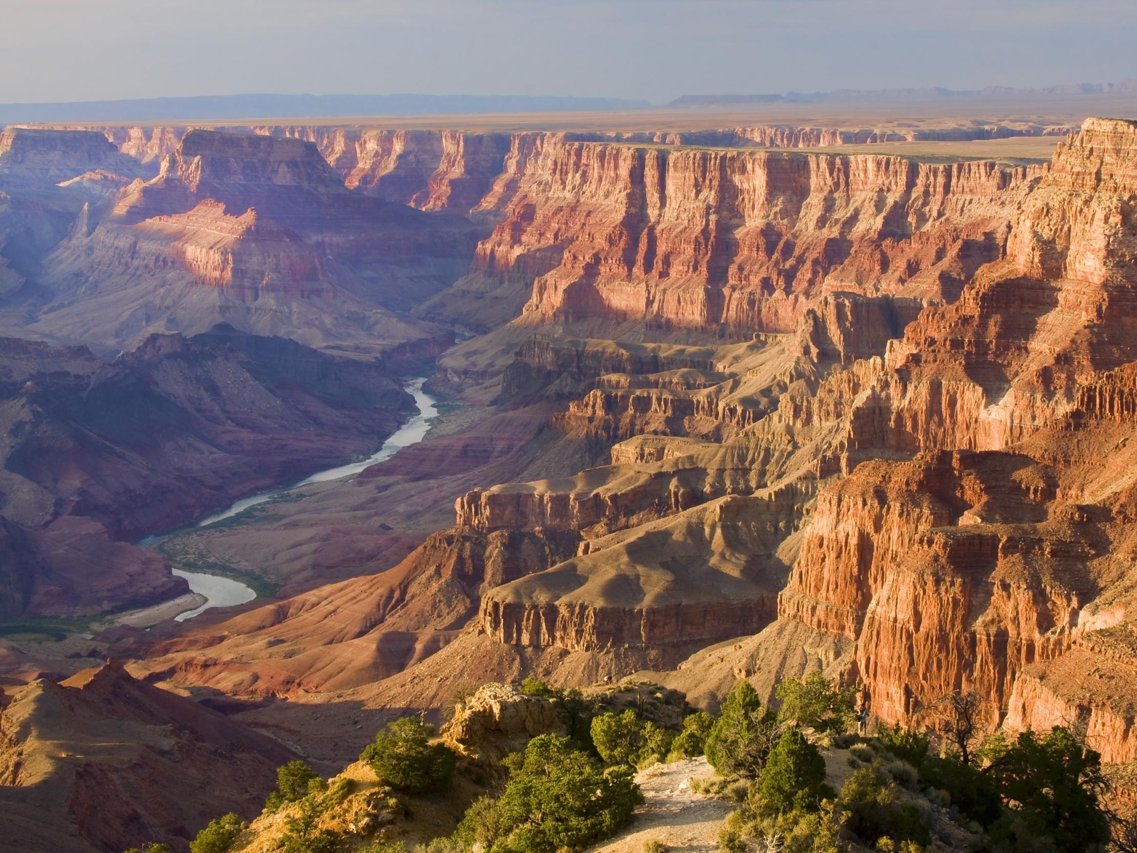 The Colorado River flowing through the Grand Canyon