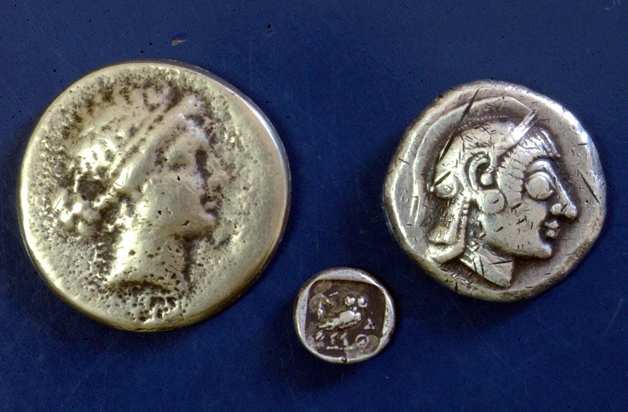 These Greek coins date back 2,400 years