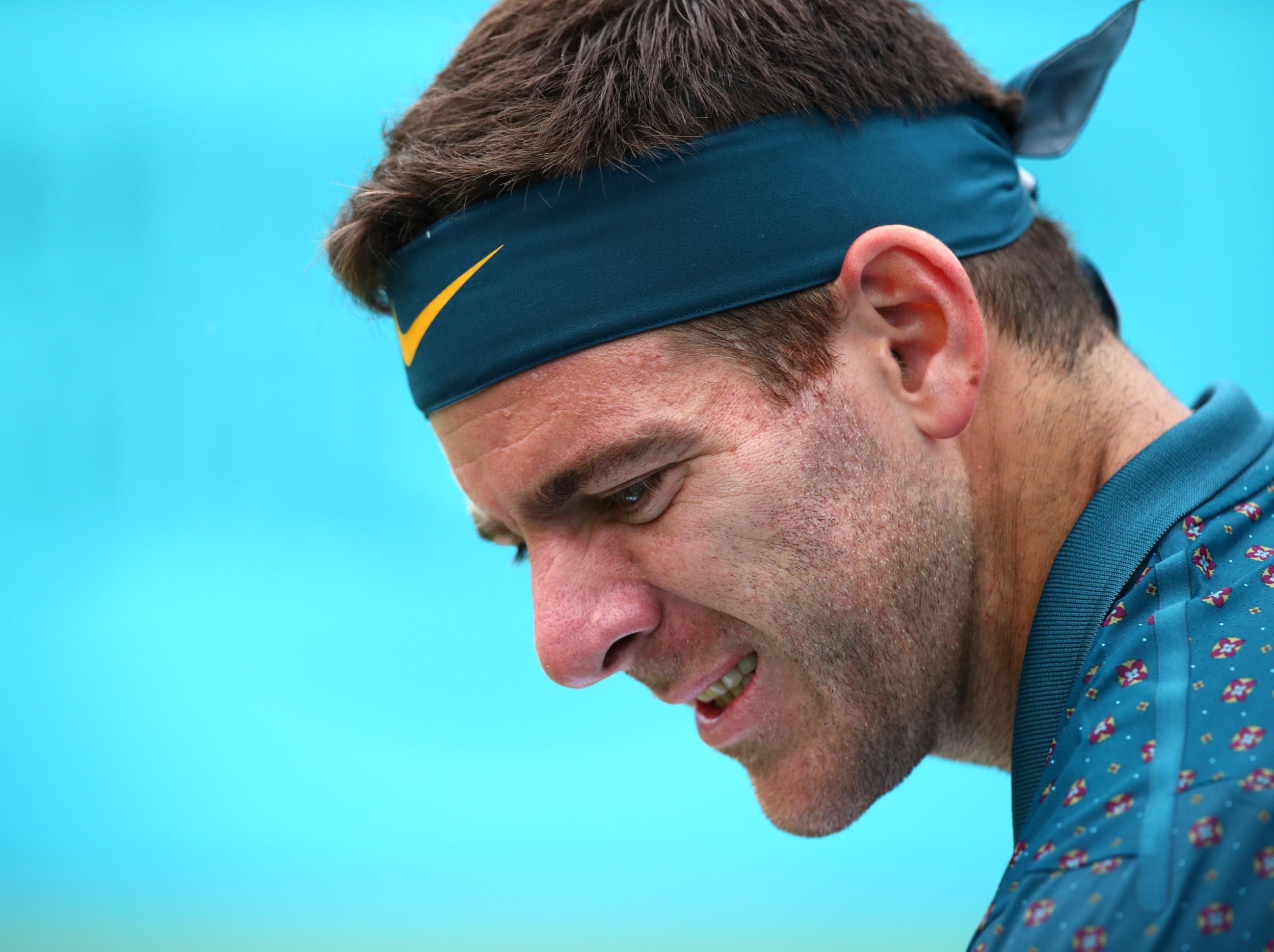 Del Potro originally fractured the same kneecap last October