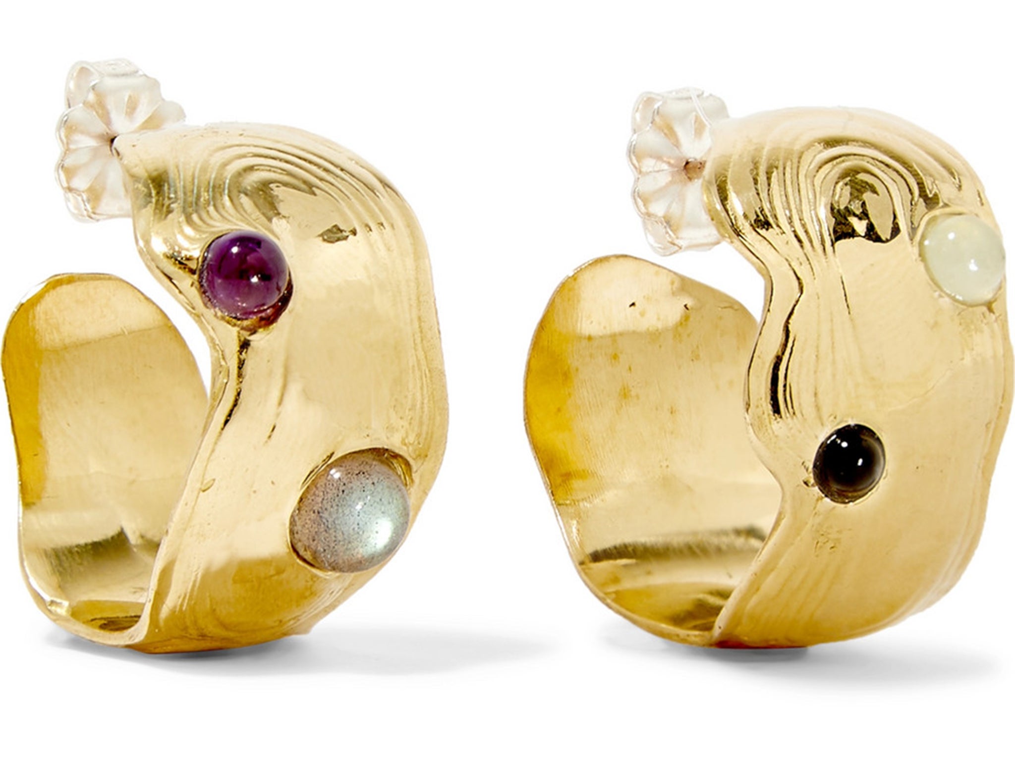 Dali gold-tone multi-stone hoop earrings, £248