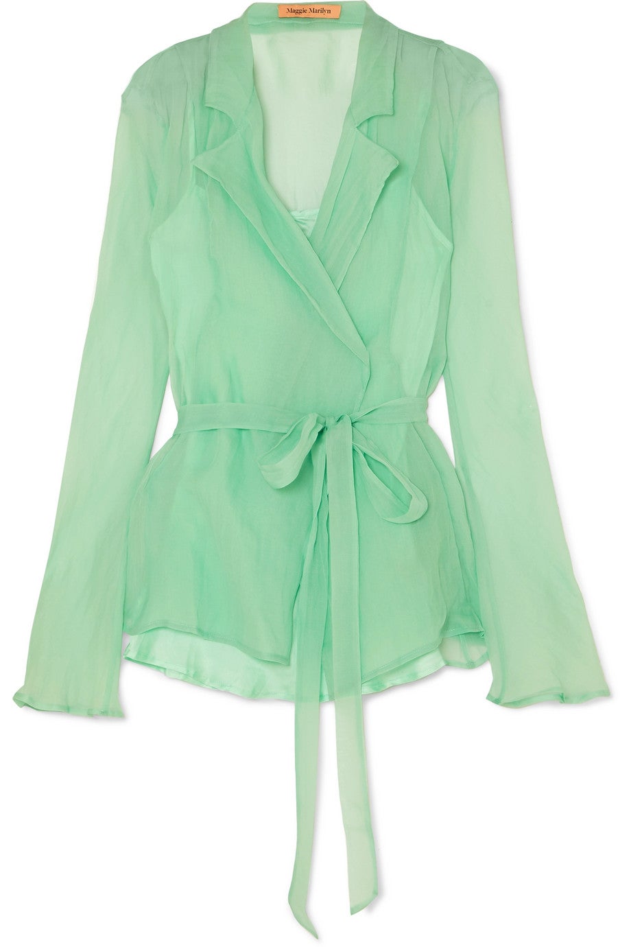 Silk-organza wrap shirt, £435