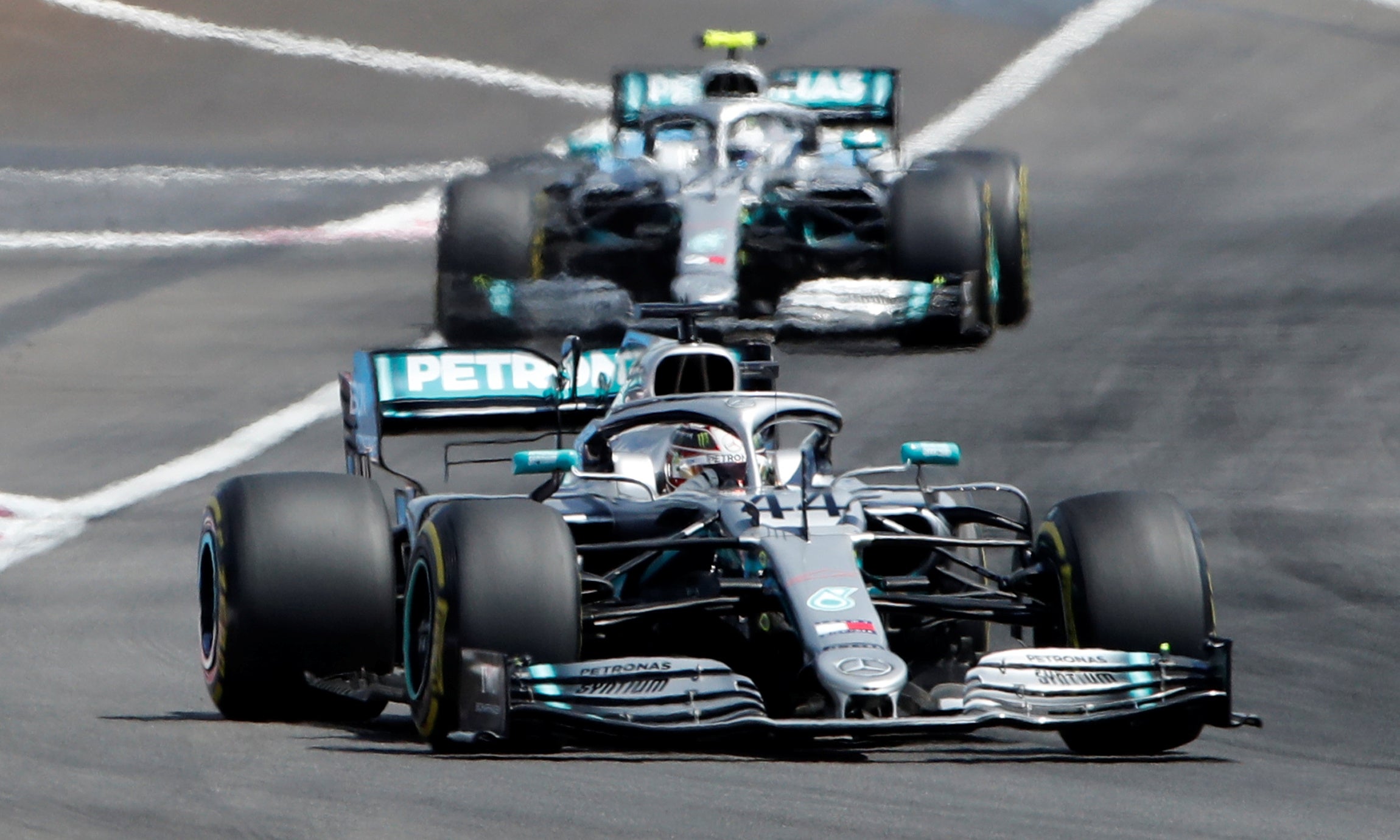 Hamilton had no problems pulling away from Mercedes teammate Valtteri Bottas (Reuters)