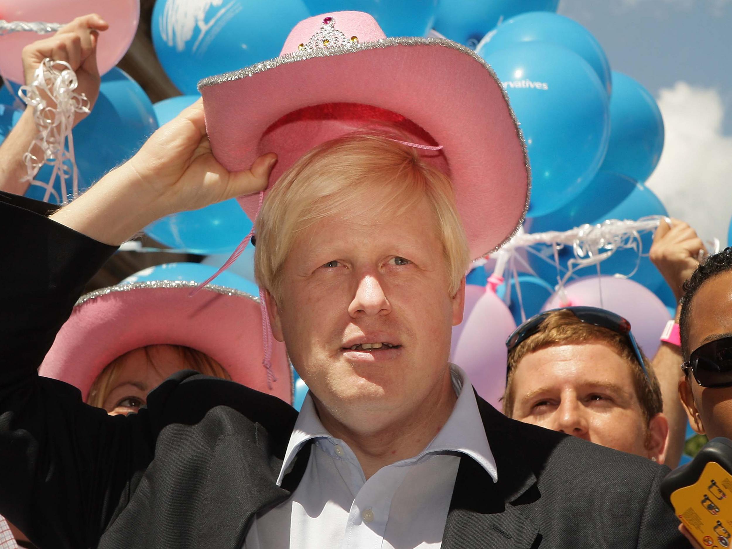 Boris Johnson at a Pride march while London mayor