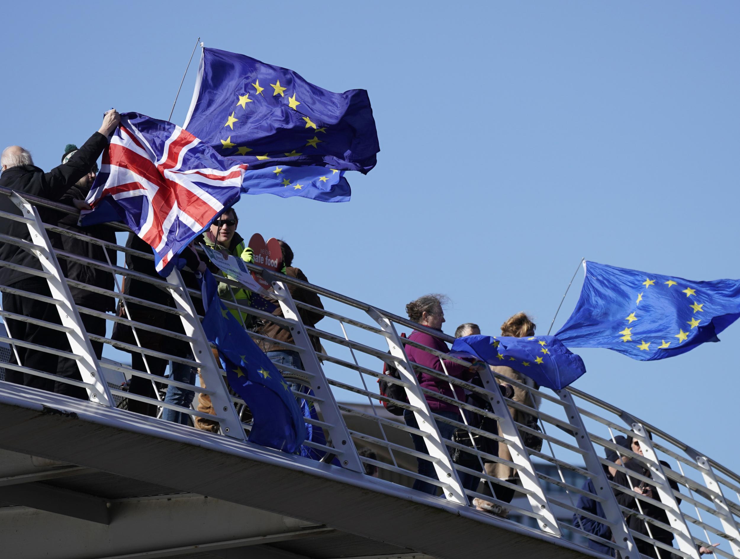 Pro-EU supporters in Newcastle. The city’s narrow Remain vote was out of step with the wider region