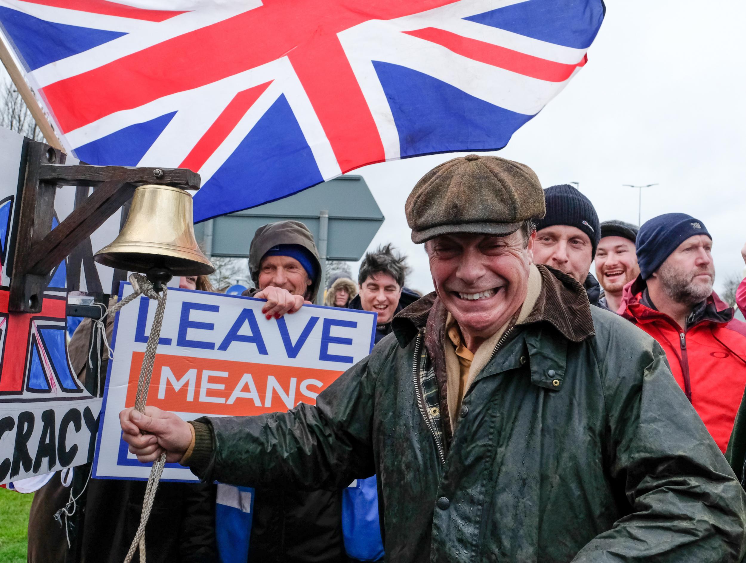 Nigel Farage on the first leg of the March to Leave campaign, which saw the pro-Leave group walk from Sunderland to Hartlepool