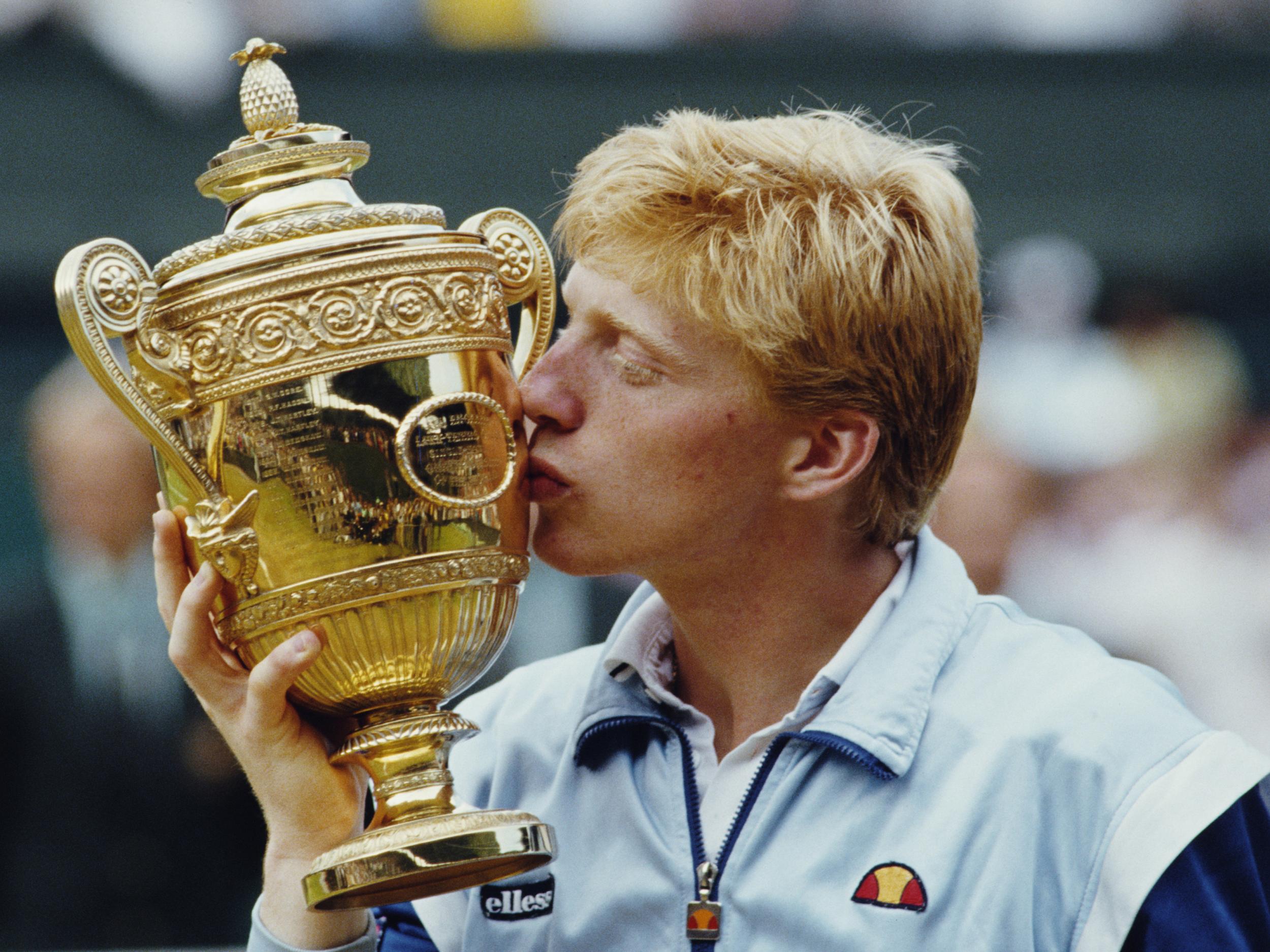 Boris Becker aged 17 after he won the Wimbledon final