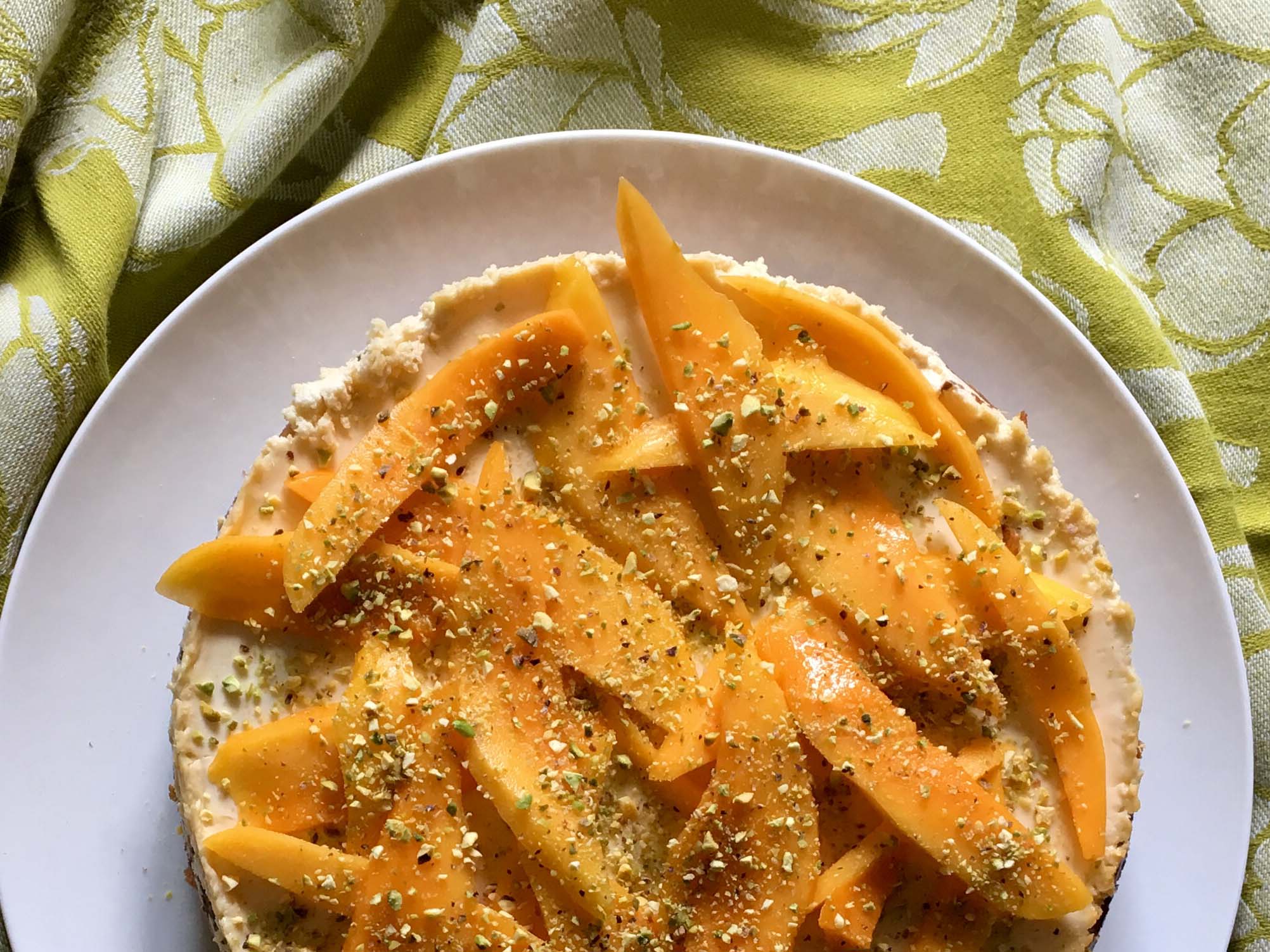 Mango and pistachio make a delicious topping