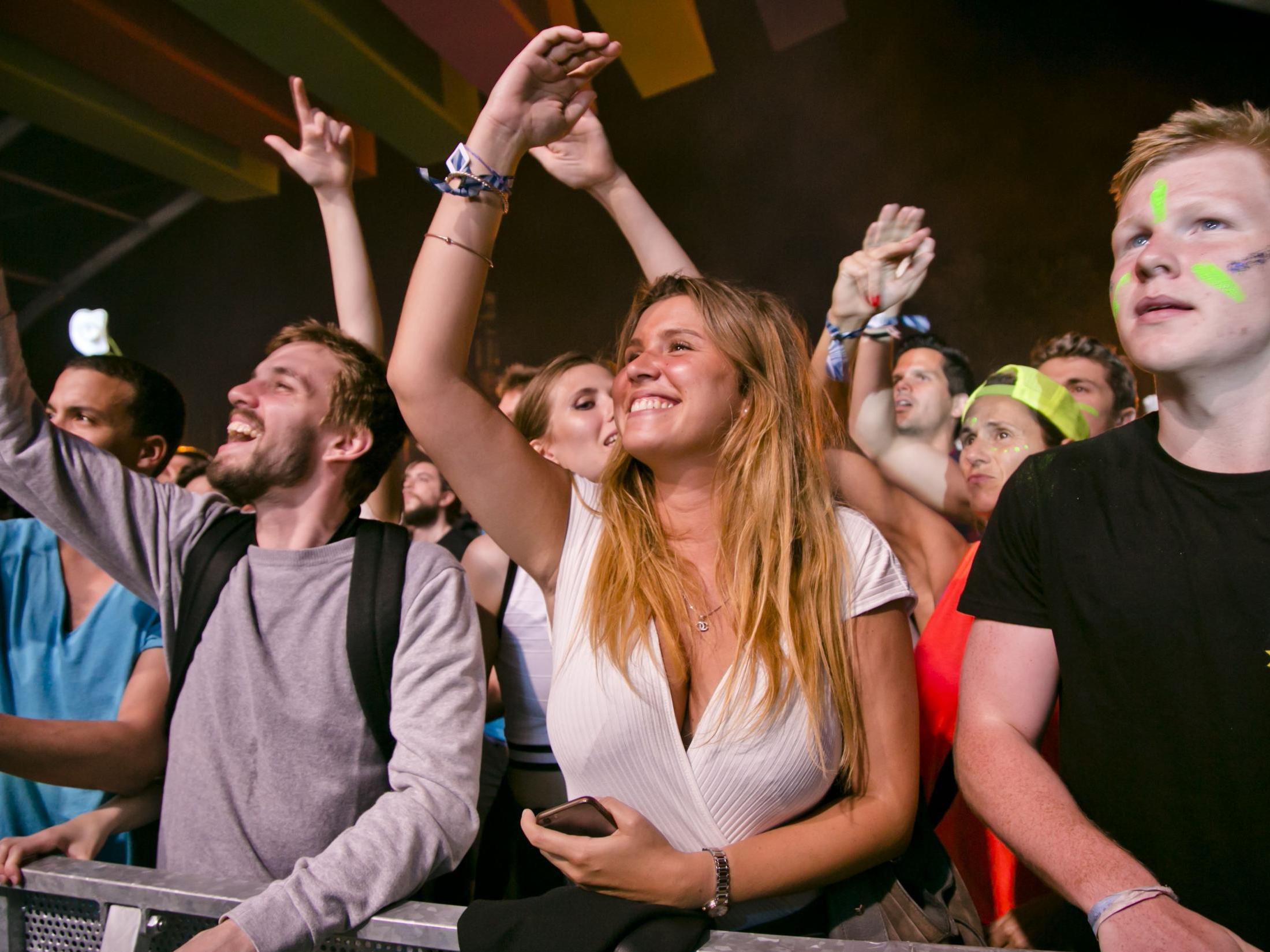 Festivalgoers at NOS Alive Festival in Lisbon, Portugal