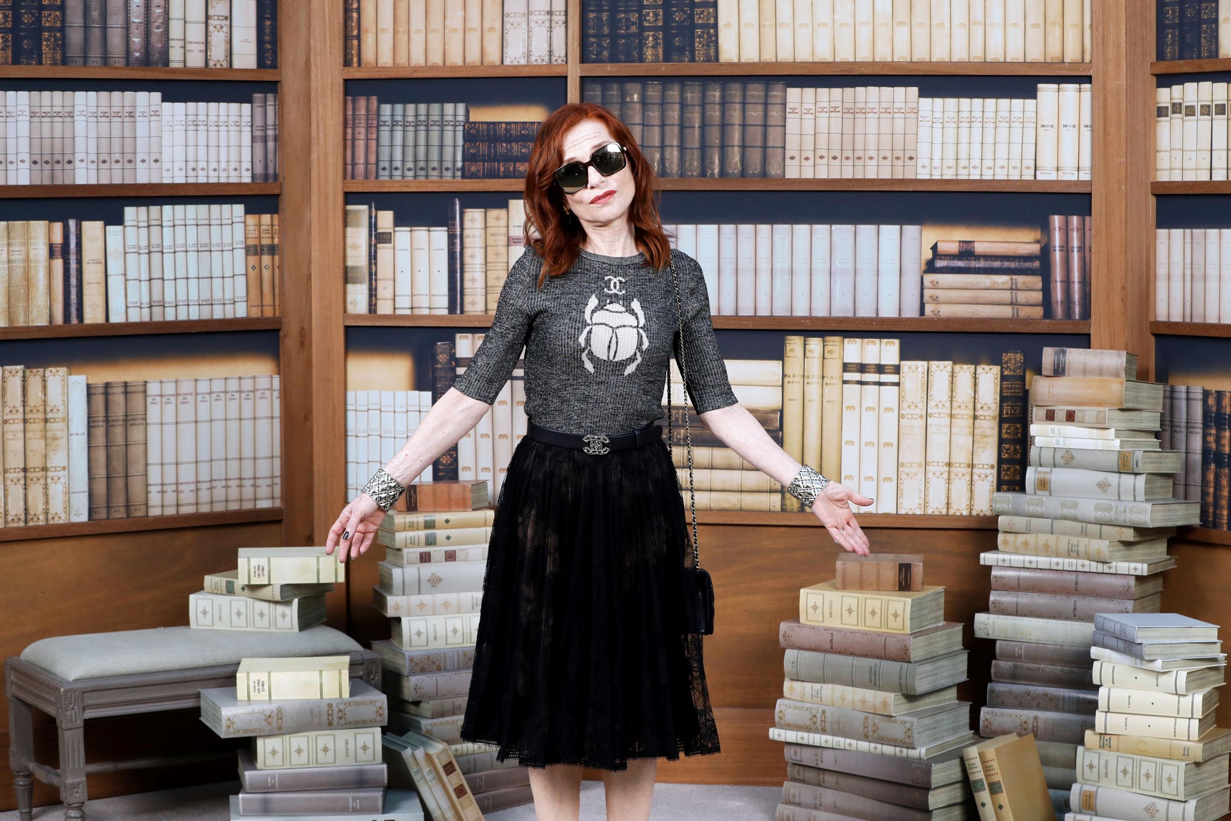 Isabelle Huppert poses during a photocall ahead of the Chanel Women's Fall-Winter 2019/2020 Haute Couture collection fashion show in Paris, on July 2, 2019.