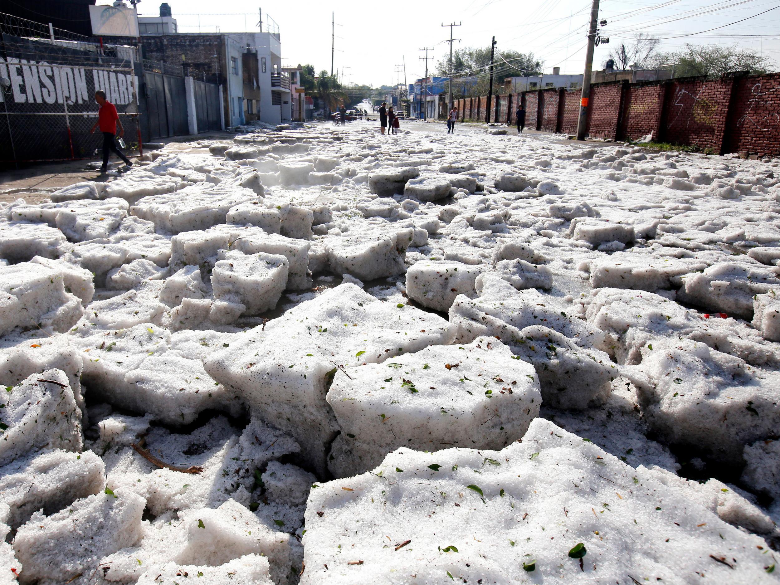 Guadalajara, Mexico was hit by a freak hail storm last week that shocked residents