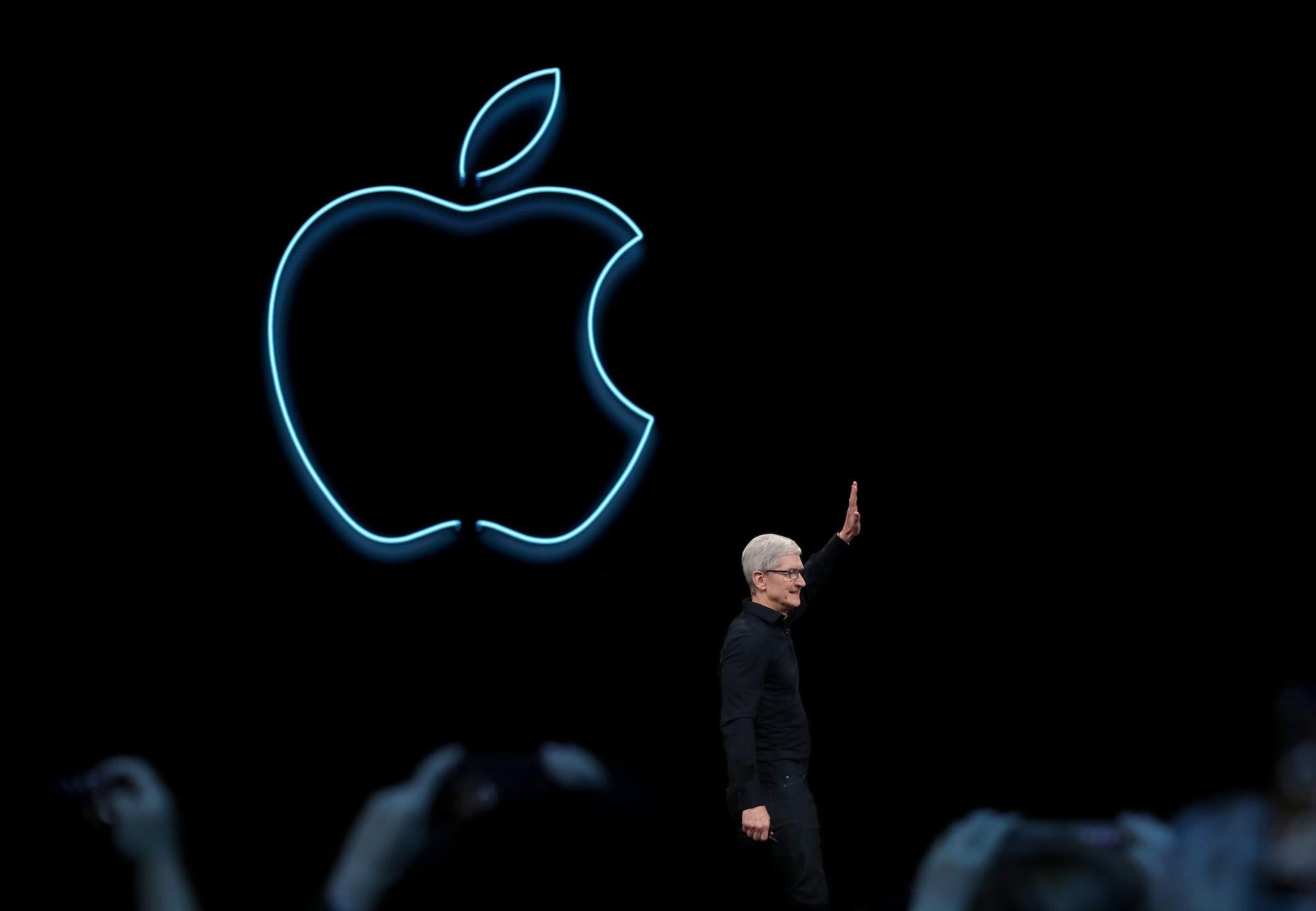 Apple CEO Tim Cook delivers the keynote address during the 2019 Apple Worldwide Developer Conference