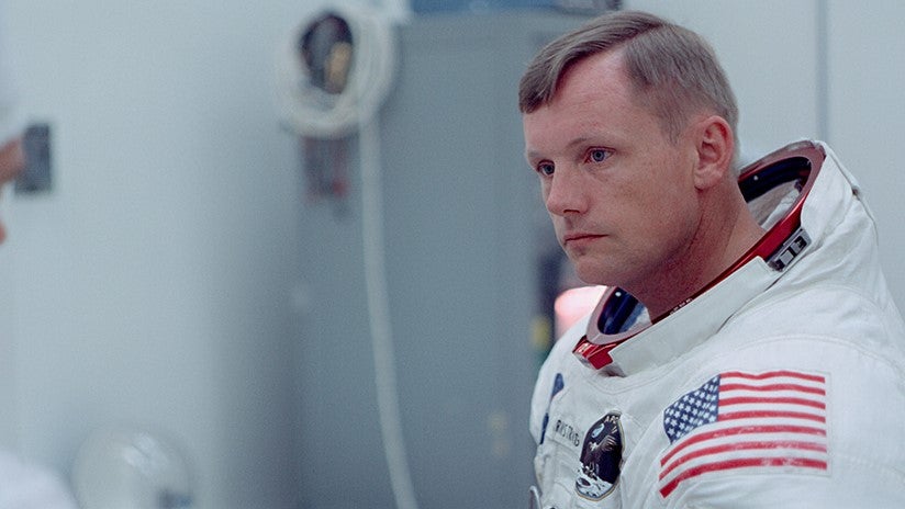 Neil Armstrong prepares for the Apollo 11 mission in newly restored footage