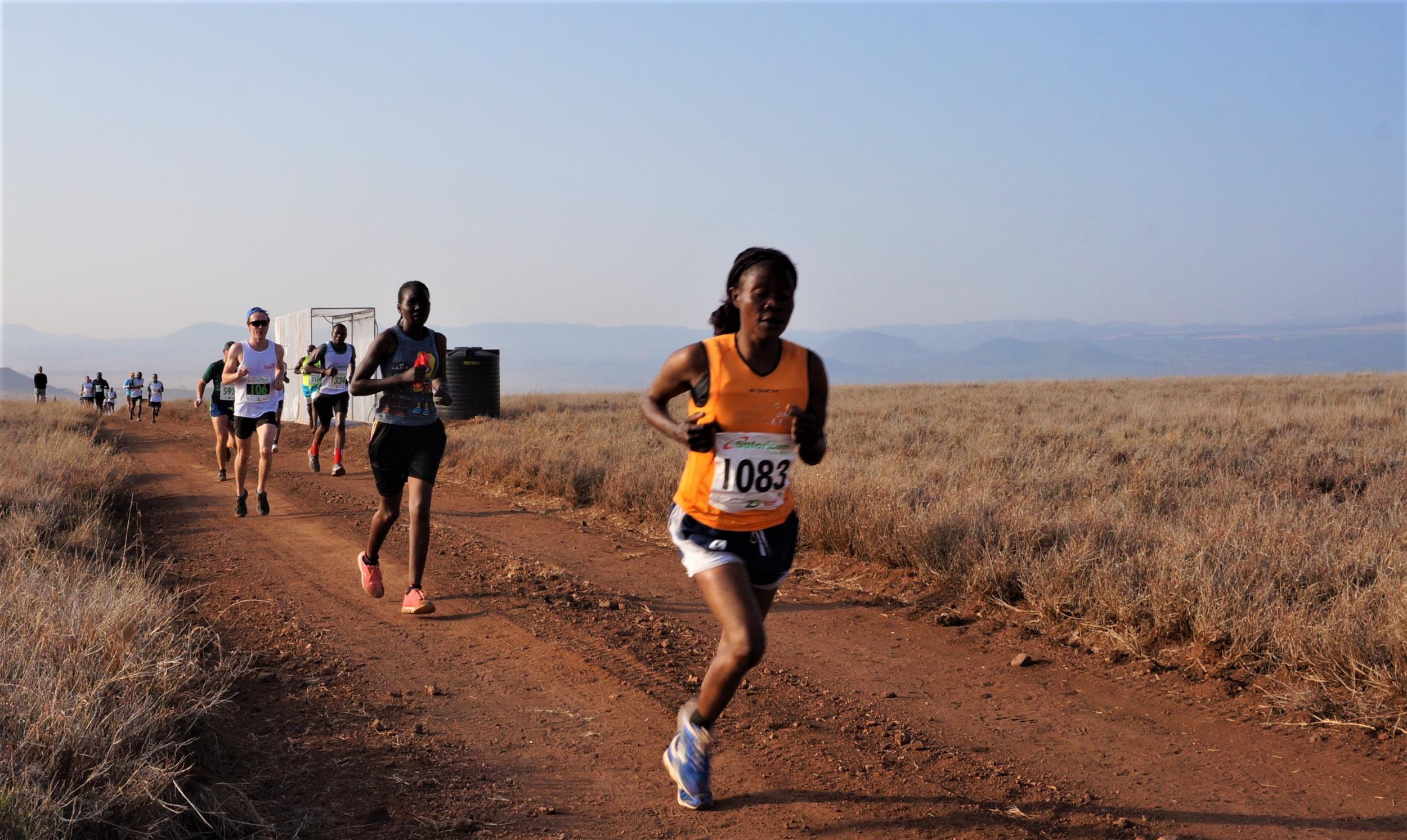 With an altitude of more than 5,500ft above sea level, a large part of the course is uphill, rolling across savannah plains