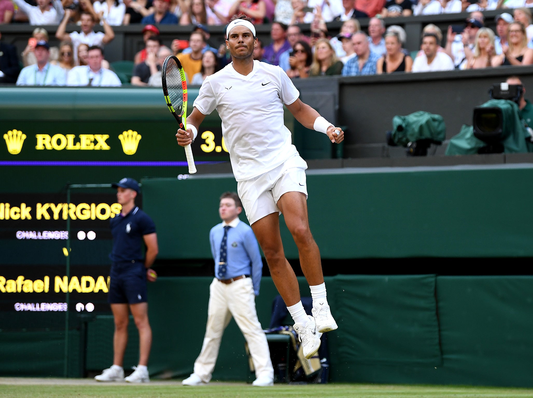 Rafa Nadal celebrates his victory