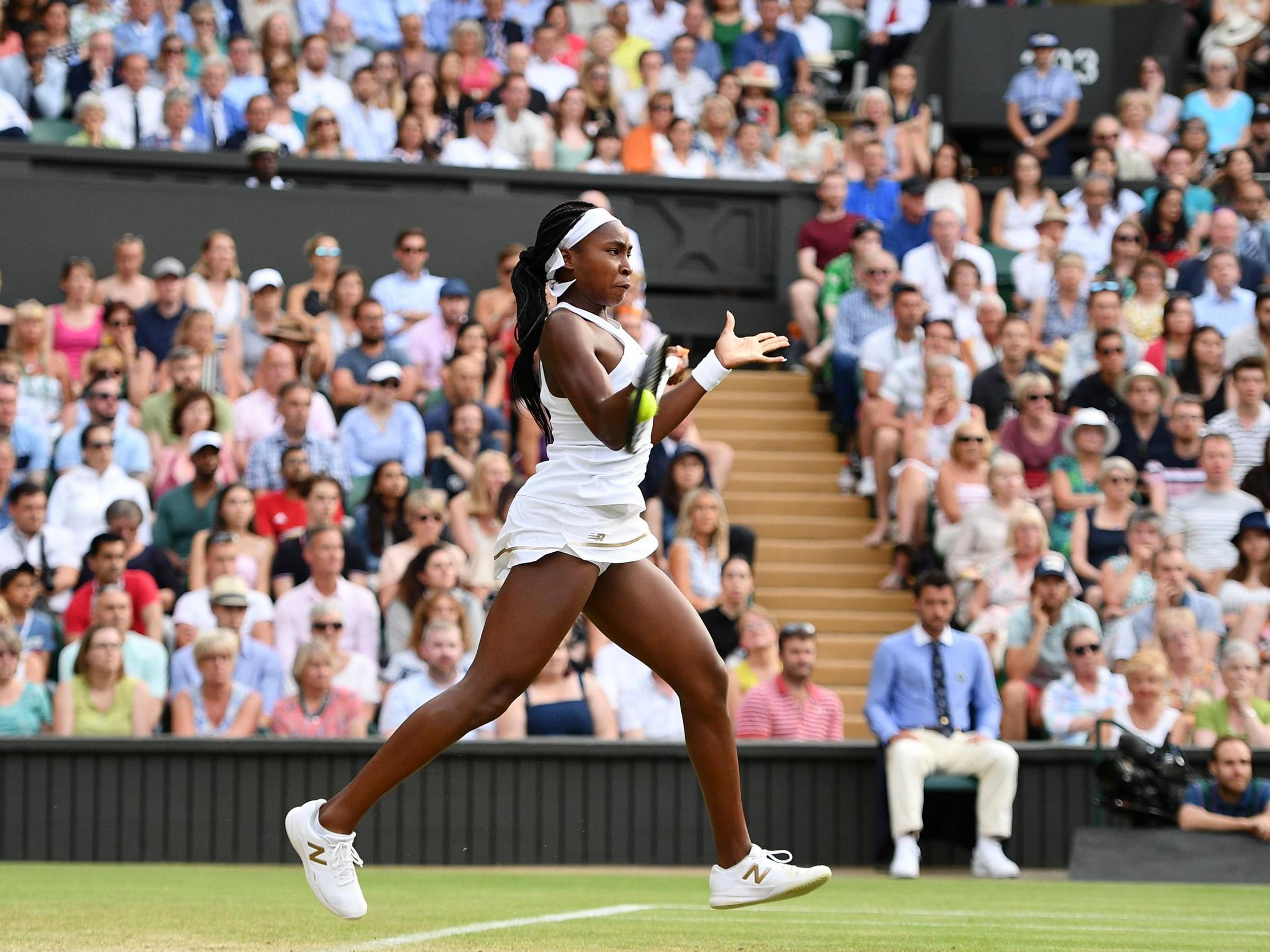 The American in full flow against Hercog