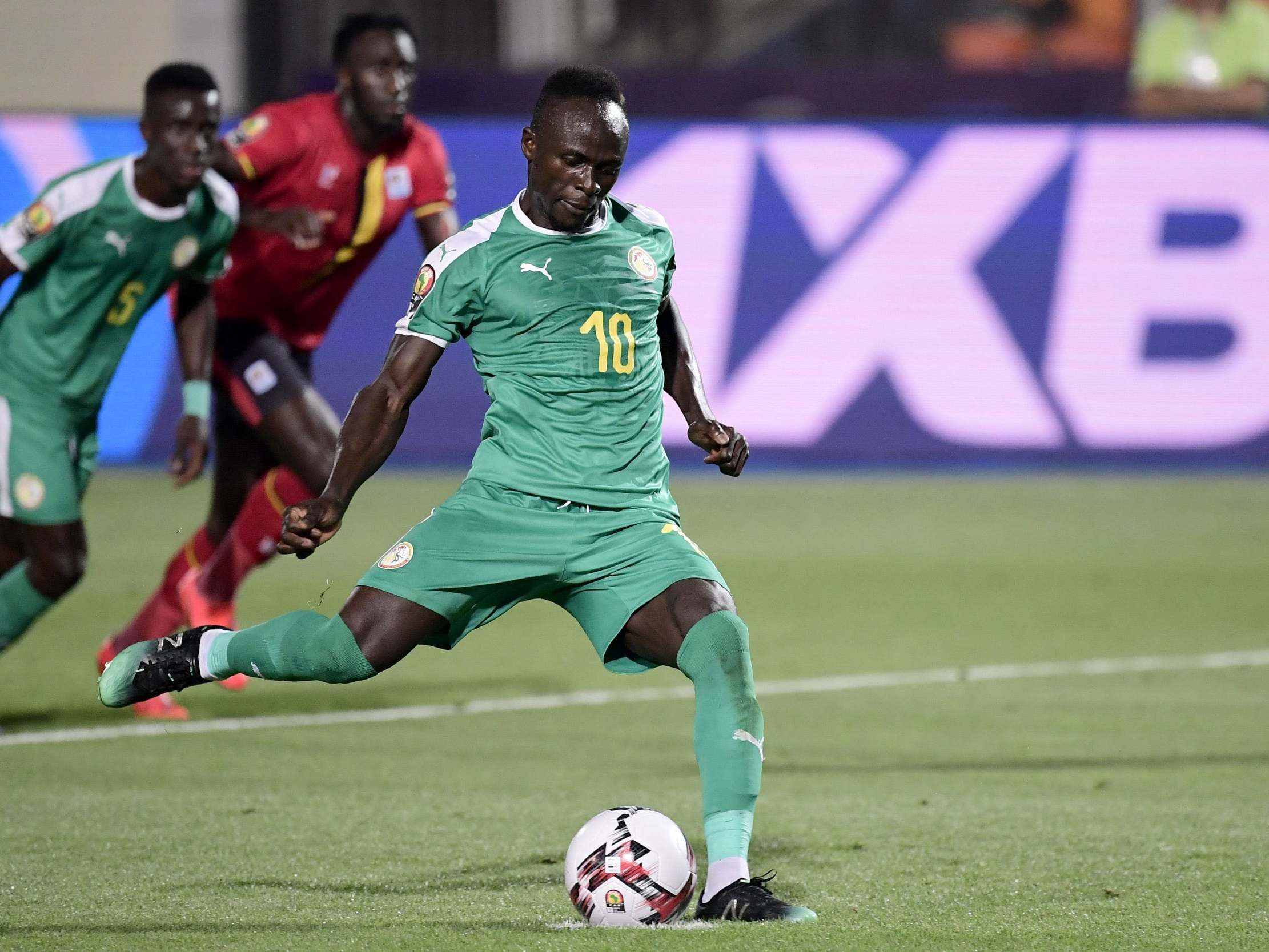 Sadio Mane had this penalty saved against Uganda