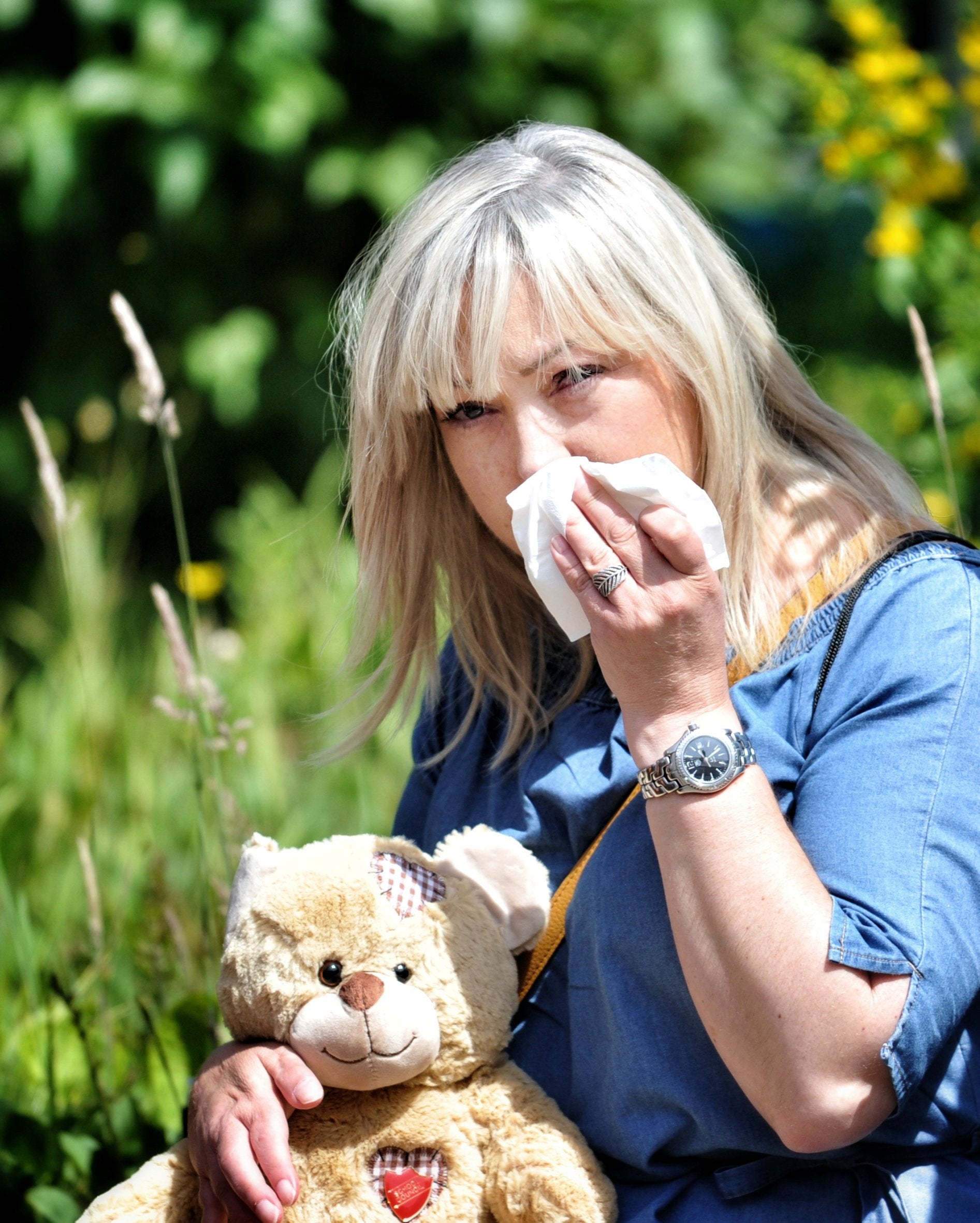 Friends of Saffie Roussos brought teddy bears to the opening of the memorial garden at her former school