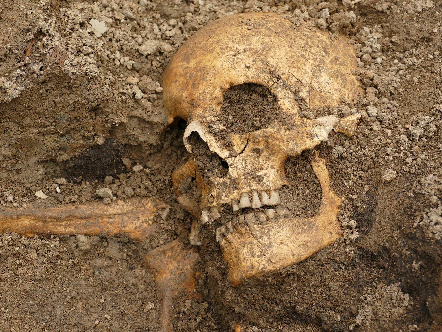 The archaeologists found the boat burials beneath a cellar and a well dating from the Middle Ages