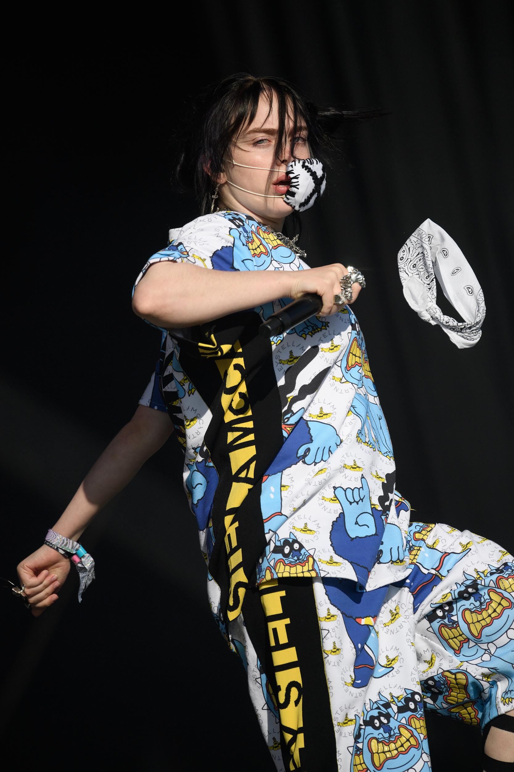 Billie Eilish wore a custom outfit from the collection while performing at Glastonbury Festival on Sunday 30 June.