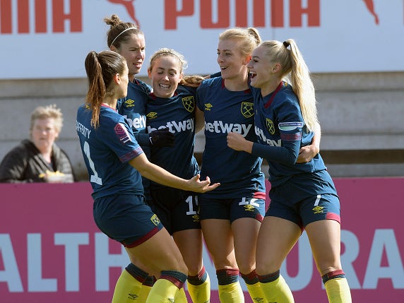 West Ham United Ladies celebrate