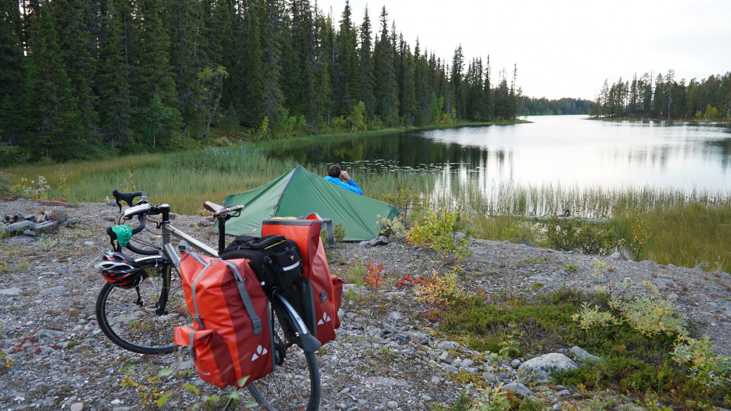 Simon camping in wild northern Norway