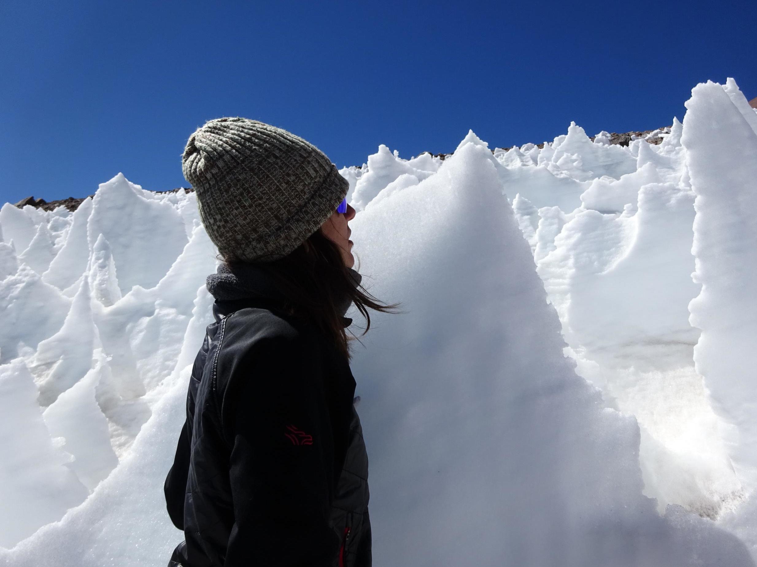 Dramatic ice spires in one of the harshest environments in the world are home to algae, scientists have discovered