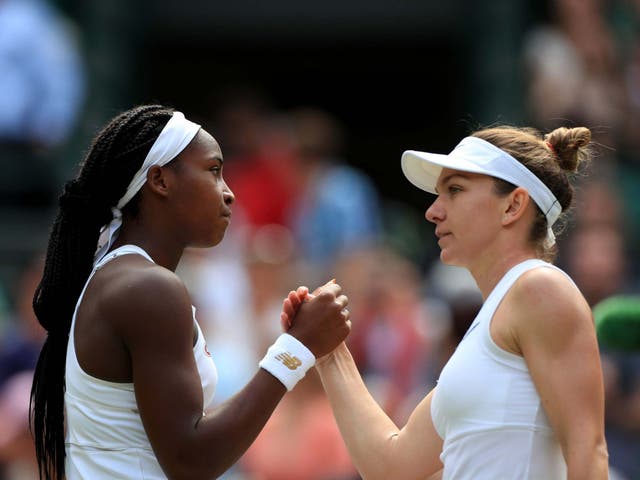 Cori Gauff is dejected following her defeat to Simona Halep