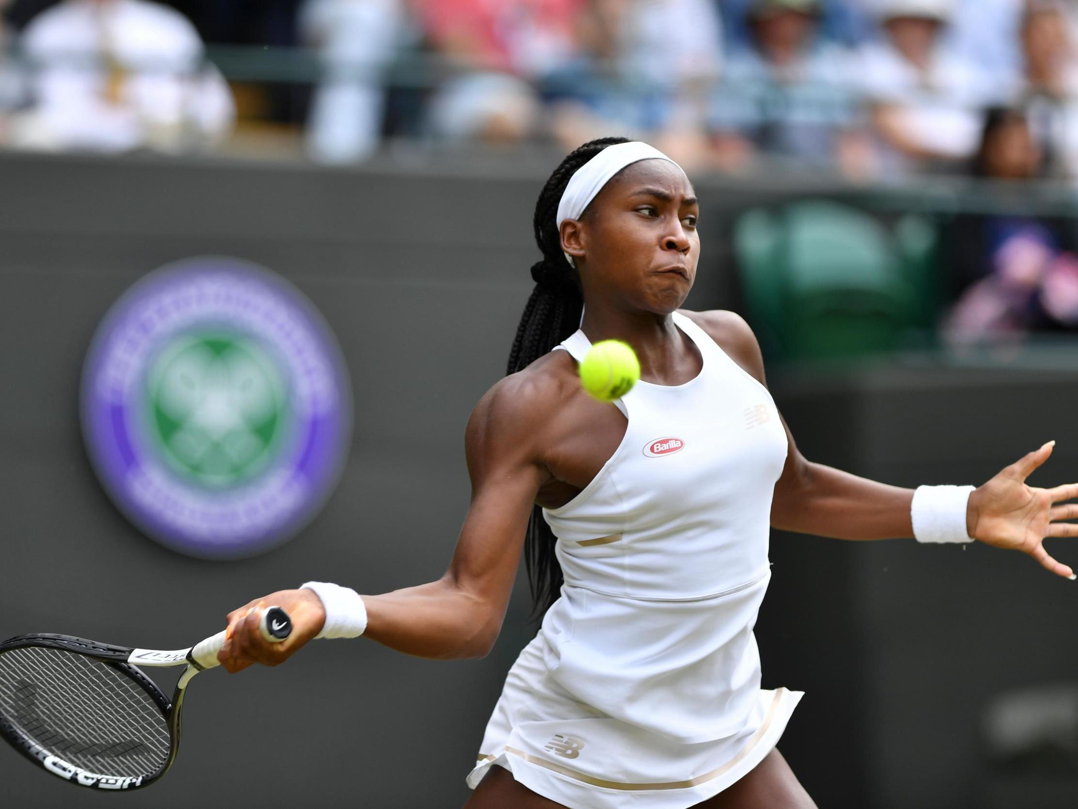 Gauff in action against the Romanian