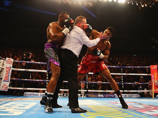 Emotions spill over during the 2015 British Title fight between Anthony Joshua and Dillian Whyte