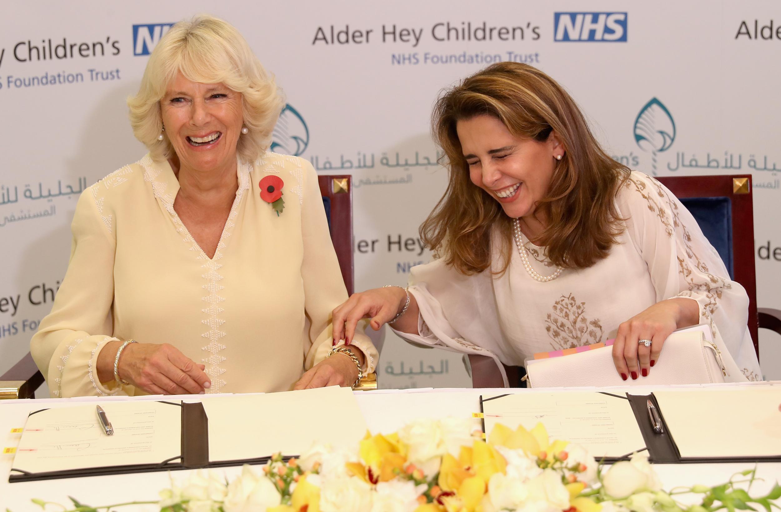 The Duchess of Cornwall and Princess Haya in Dubai in 2016 (Getty)