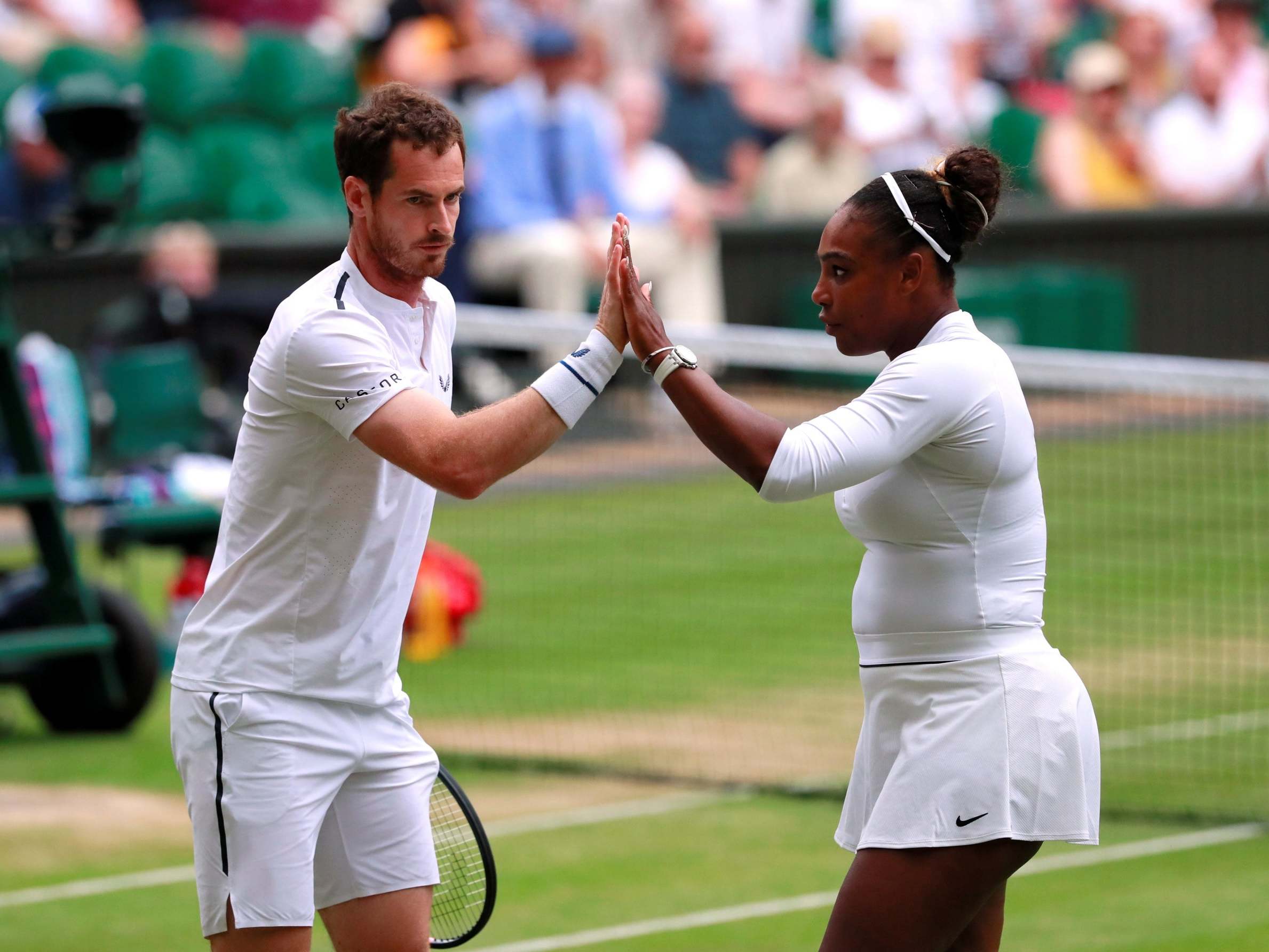 Murray and Williams celebrate winning a point