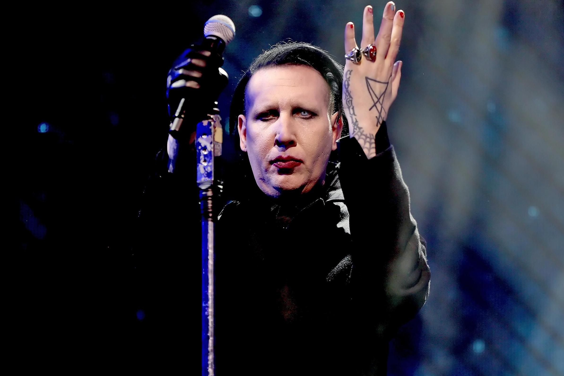 Marilyn Manson performs onstage during the 2018 Coachella Valley Music And Arts Festival on 21 April, 2018 in Indio, California.