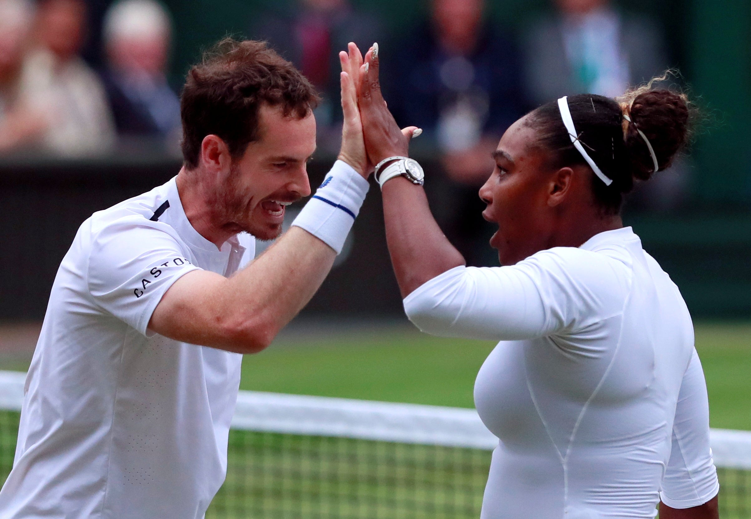 Murray and Williams celebrate on Centre Court