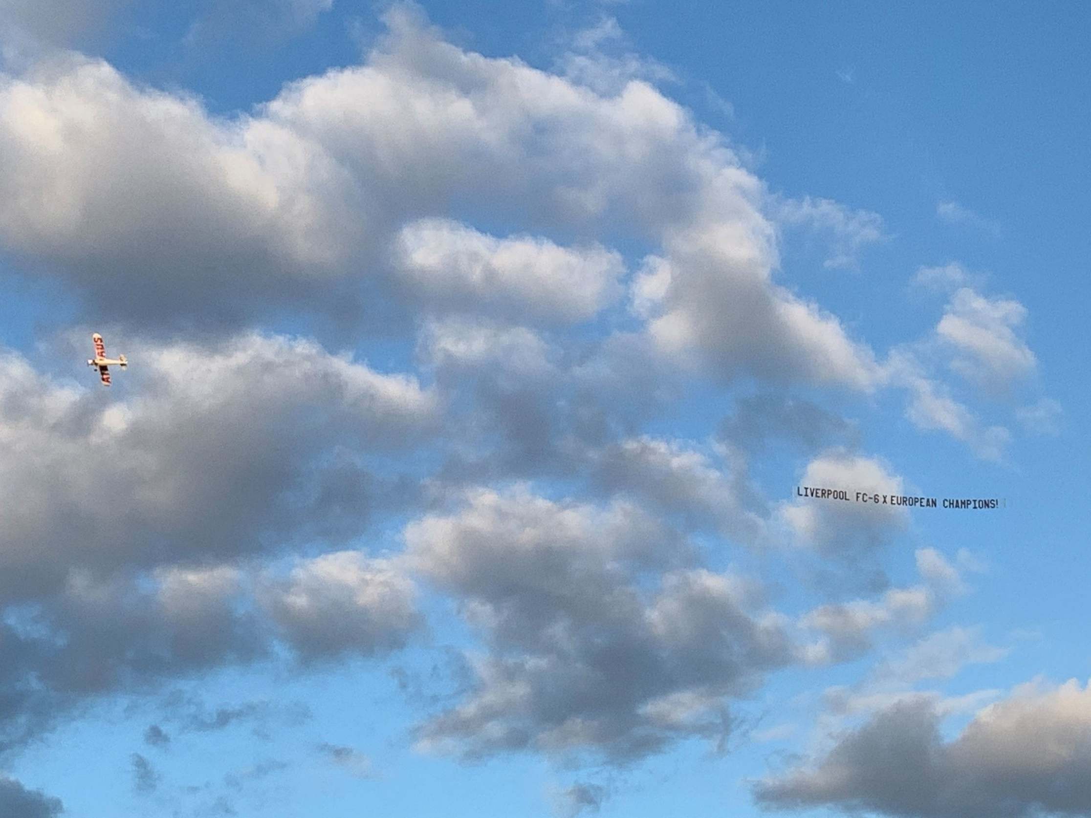 The plane flew over the training session in Perth